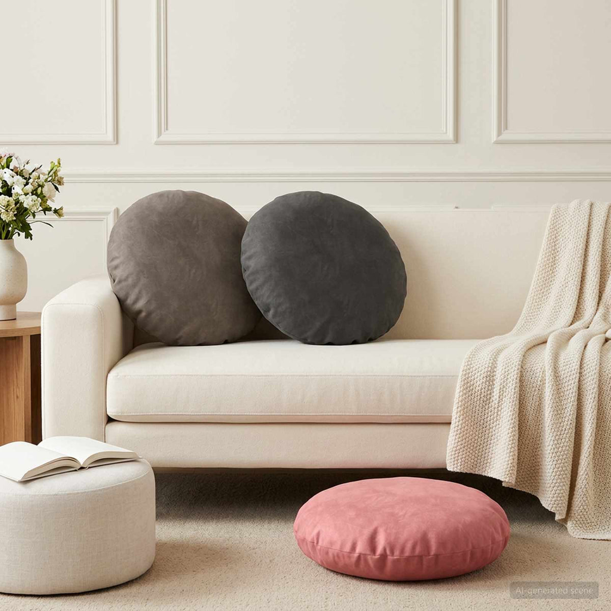 Coussin Avec Oreiller Heerlen 2 Pièces Velours