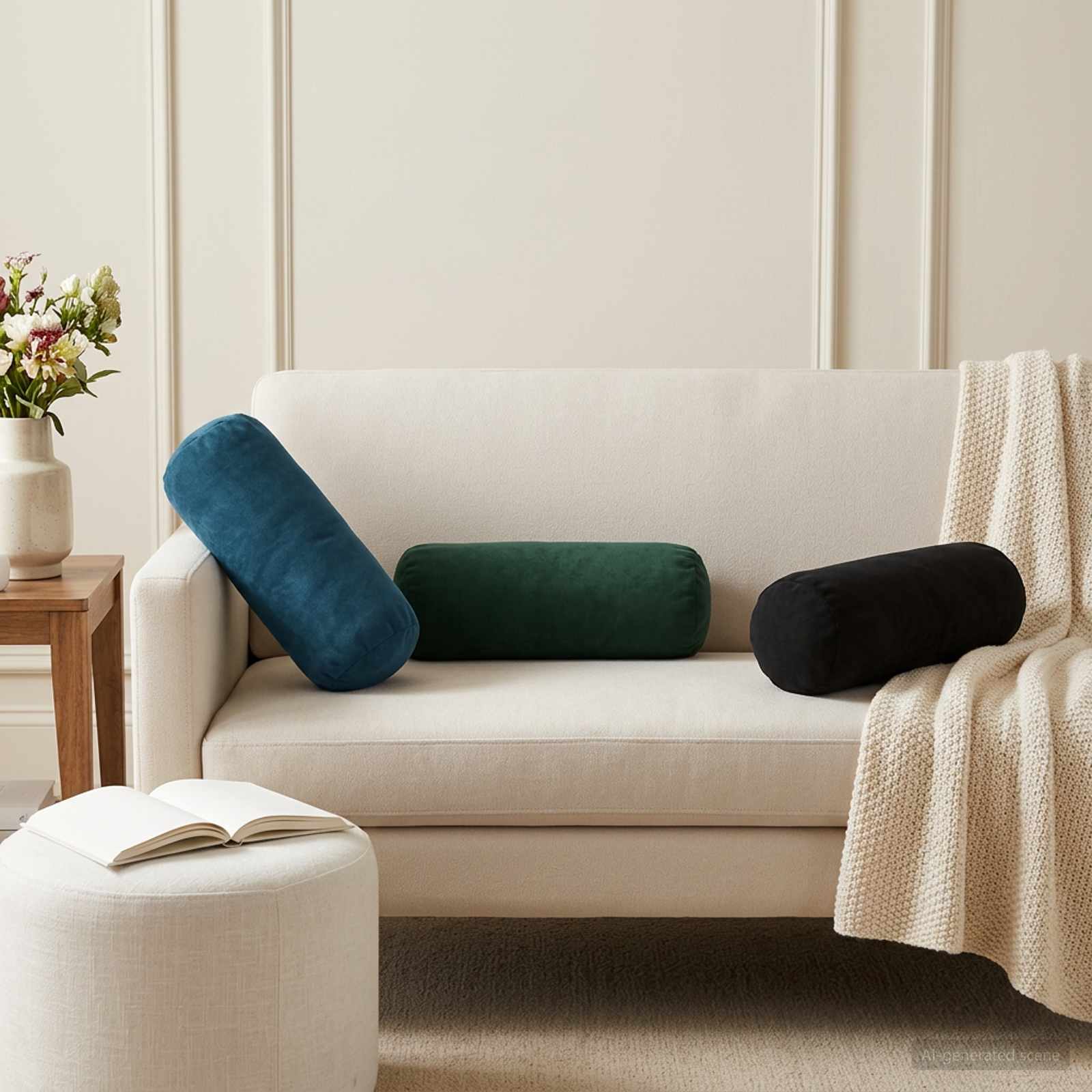 Coussin Avec Oreiller Heerlen 2 Pièces Velours
