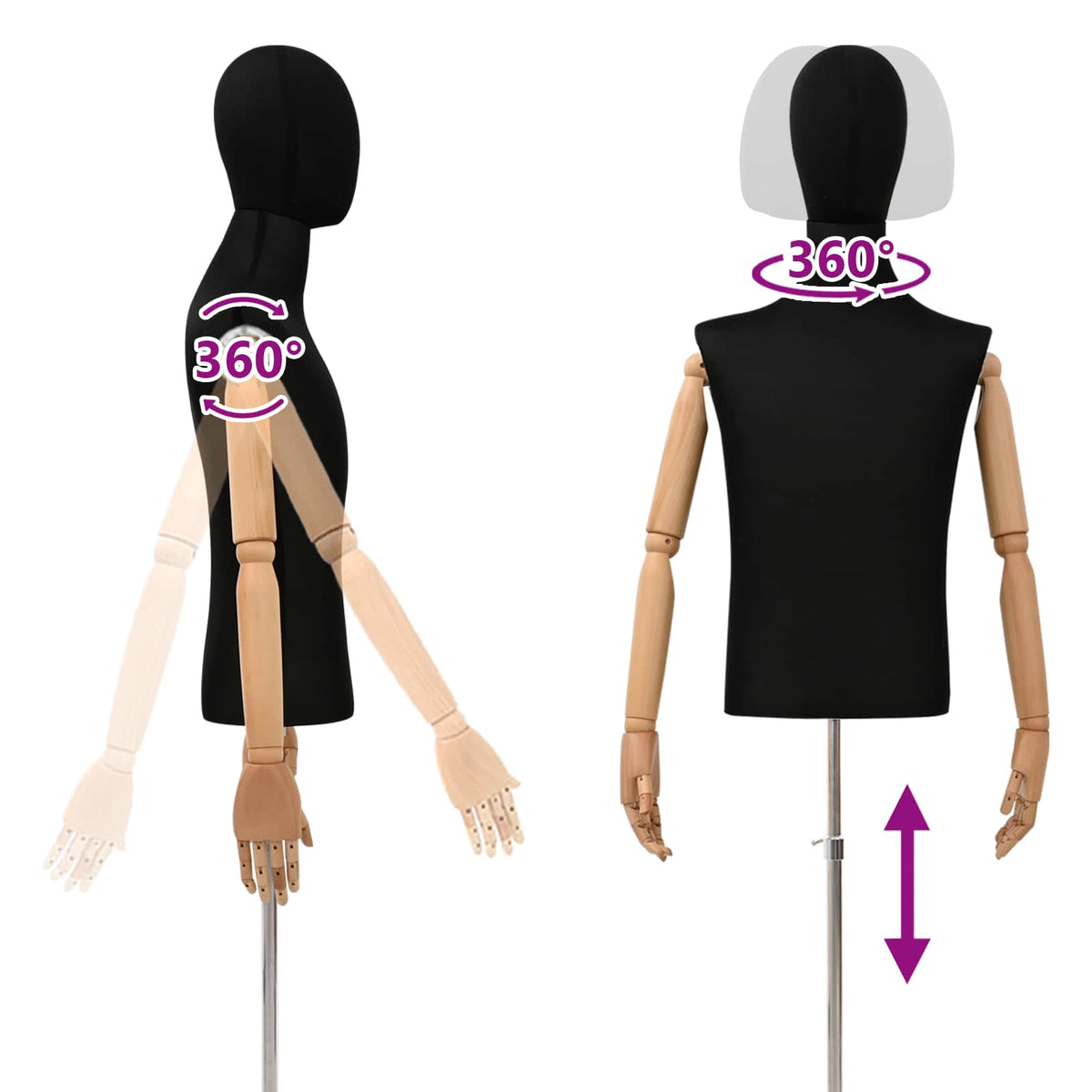 Mannequin Réglable De 170 À 218 Cm Avec Socle Homme Pp