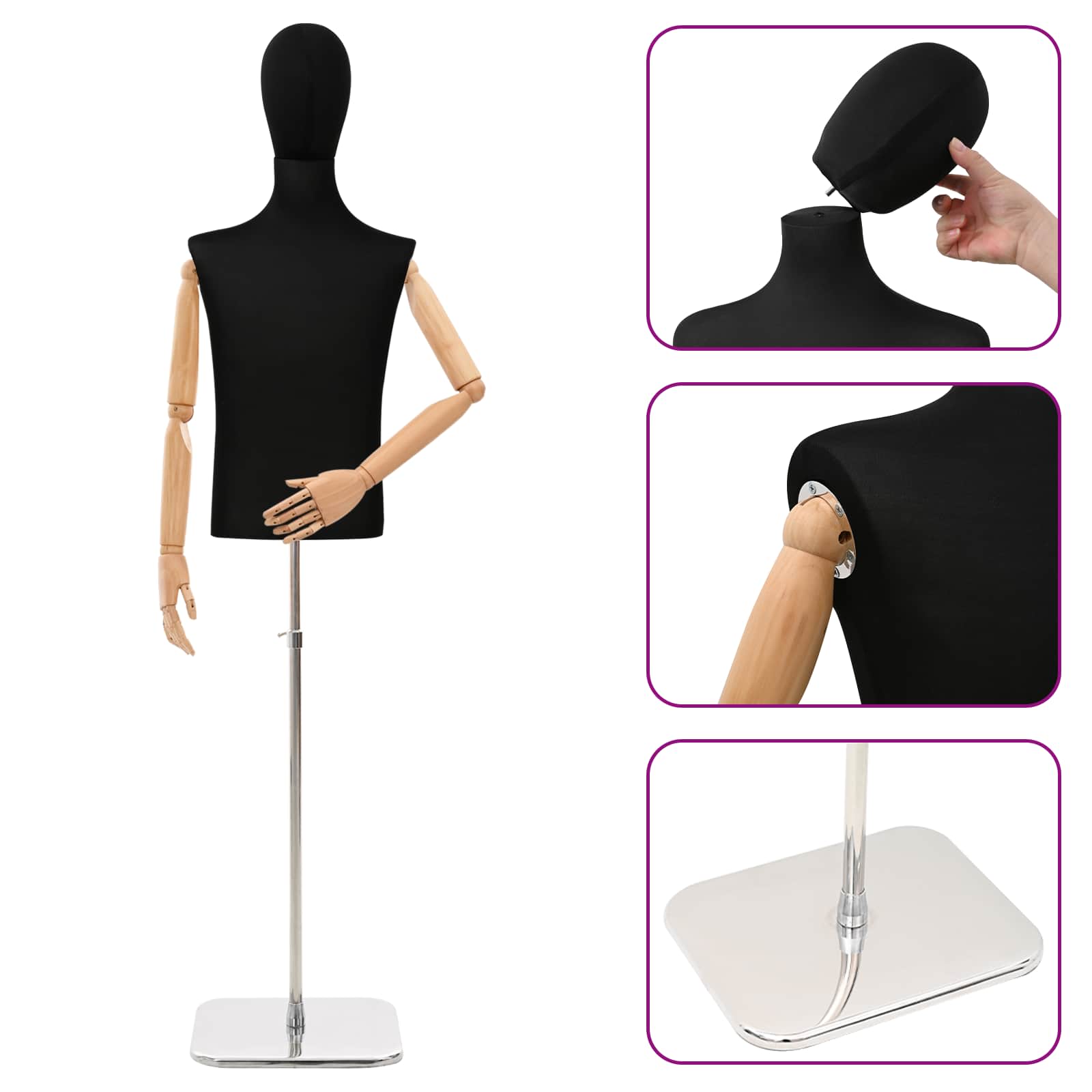 Mannequin Réglable De 170 À 218 Cm Avec Socle Homme Pp