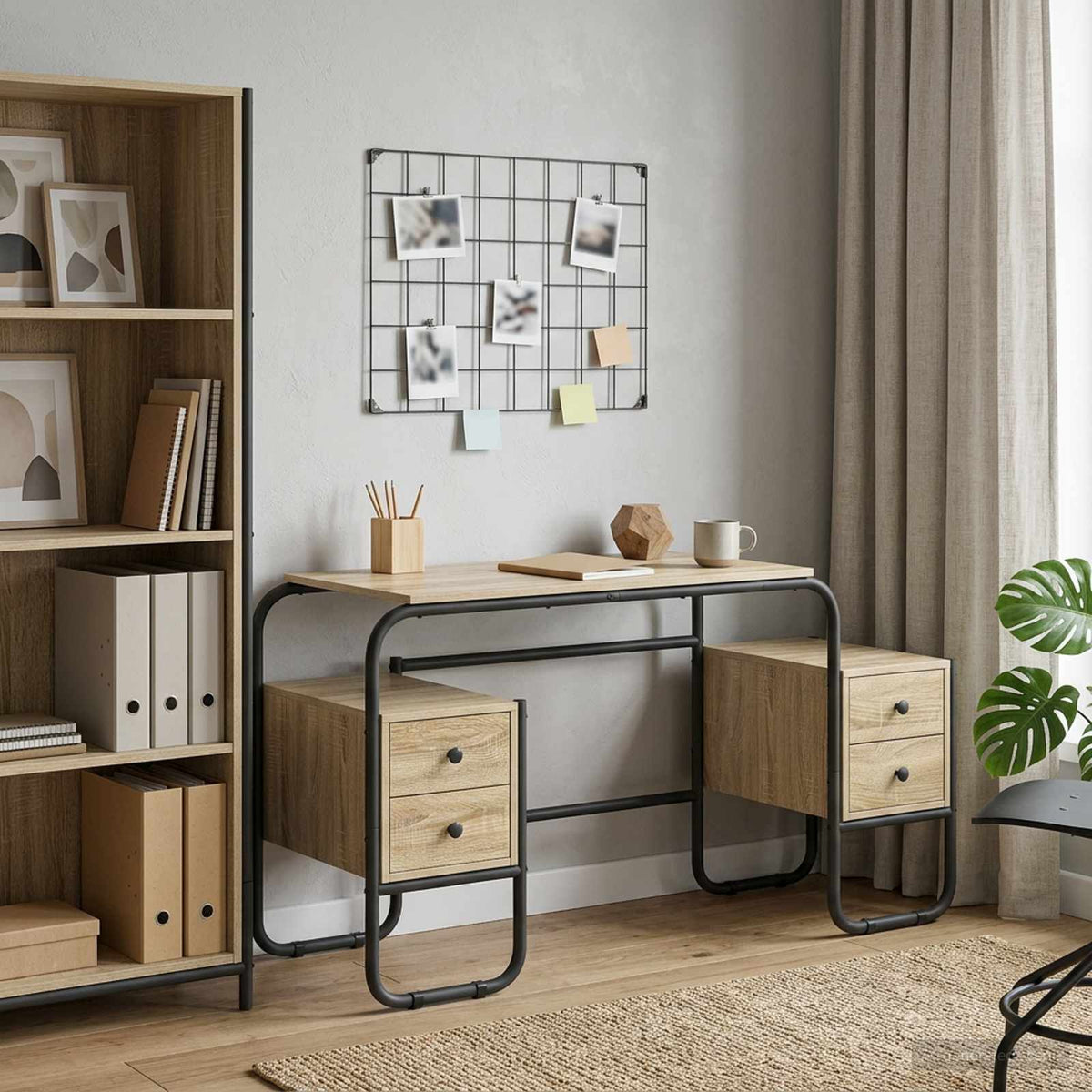 Bureau Avec Rangement 145 X 50 X 75 Cm