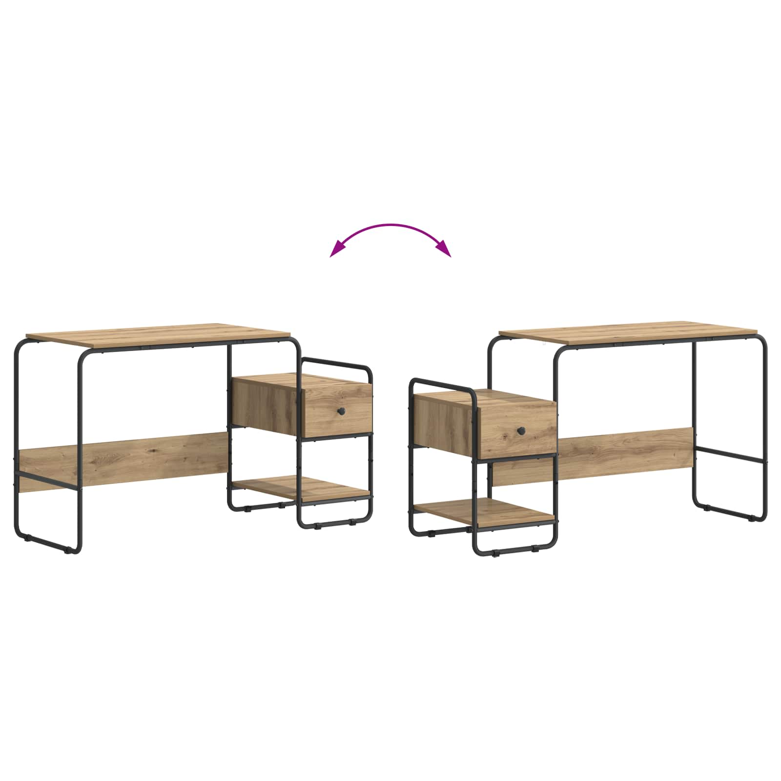 Bureau Avec Rangement 131,5 X 50 X 75,5 Cm