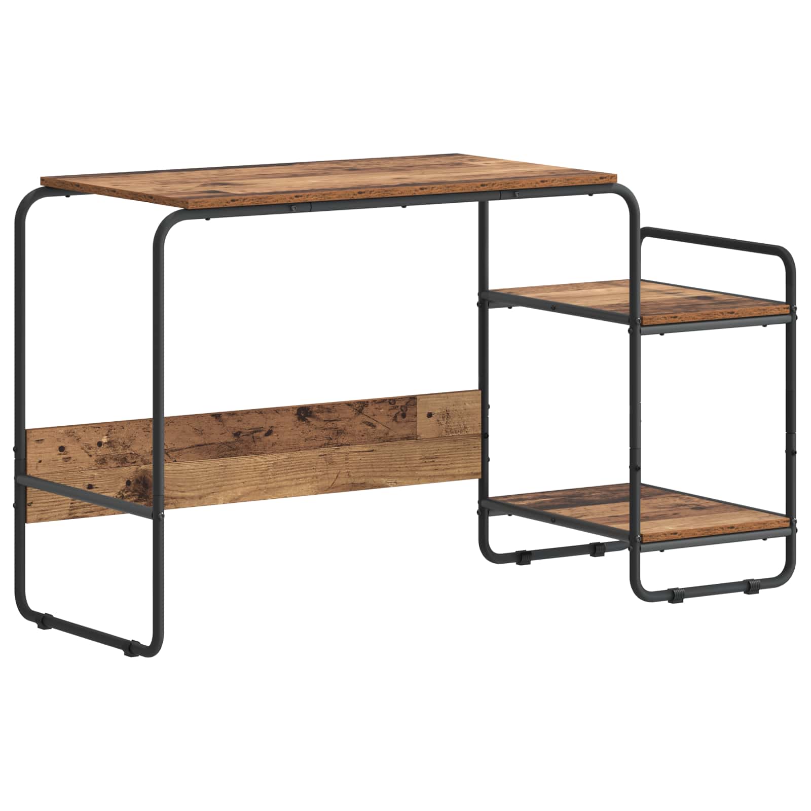 Bureau Avec Rangement Bois De Chêne 131,5 X 50 X 75,5 Cm