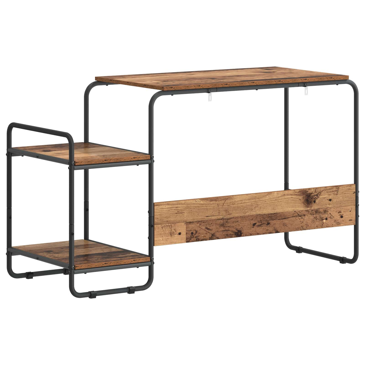 Bureau Avec Rangement Bois De Chêne 131,5 X 50 X 75,5 Cm