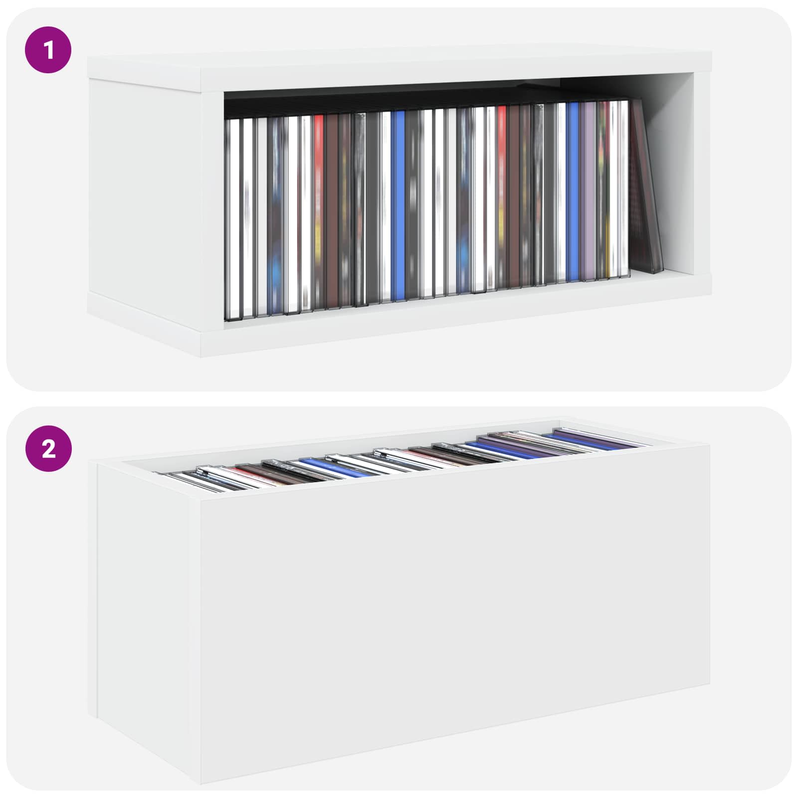 Rack De Rangement Pour Cd 4 Pc 40 X 17 X 17 Cm