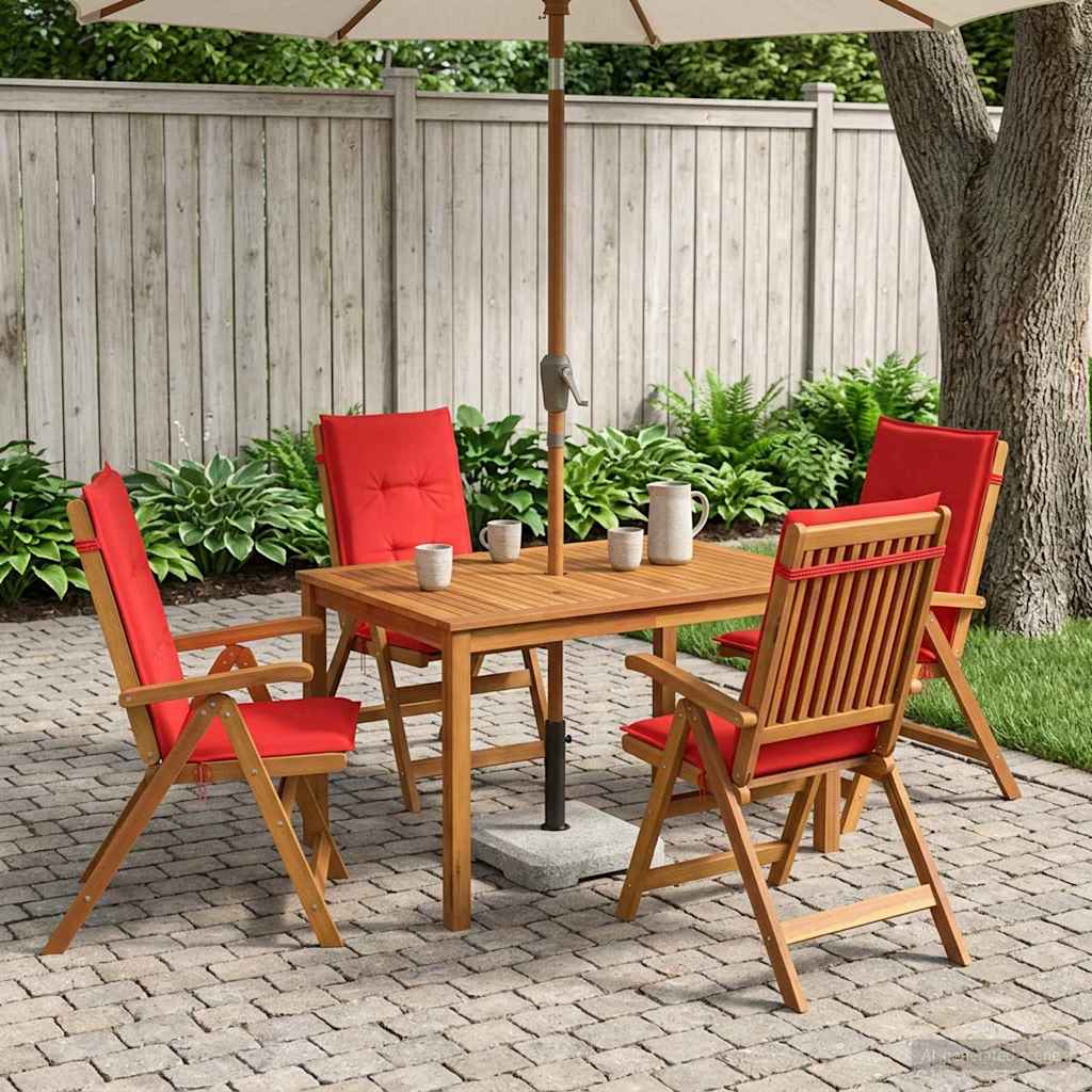 5-Piece Garden Dining Set Naturel Bois D'acacia Massif