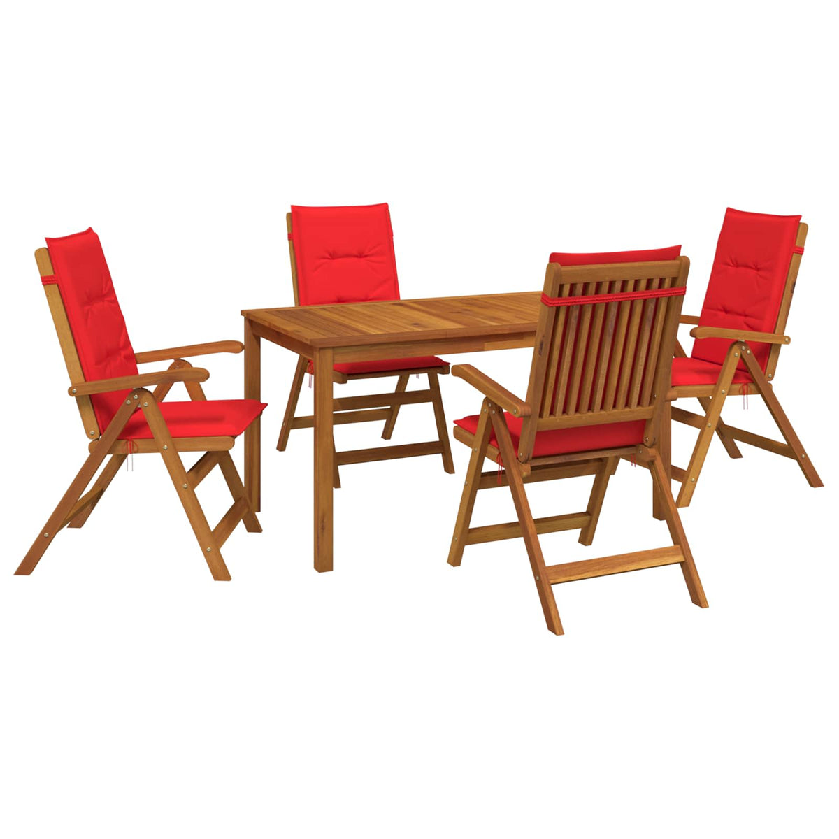 5-Piece Garden Dining Set Naturel Bois D'acacia Massif