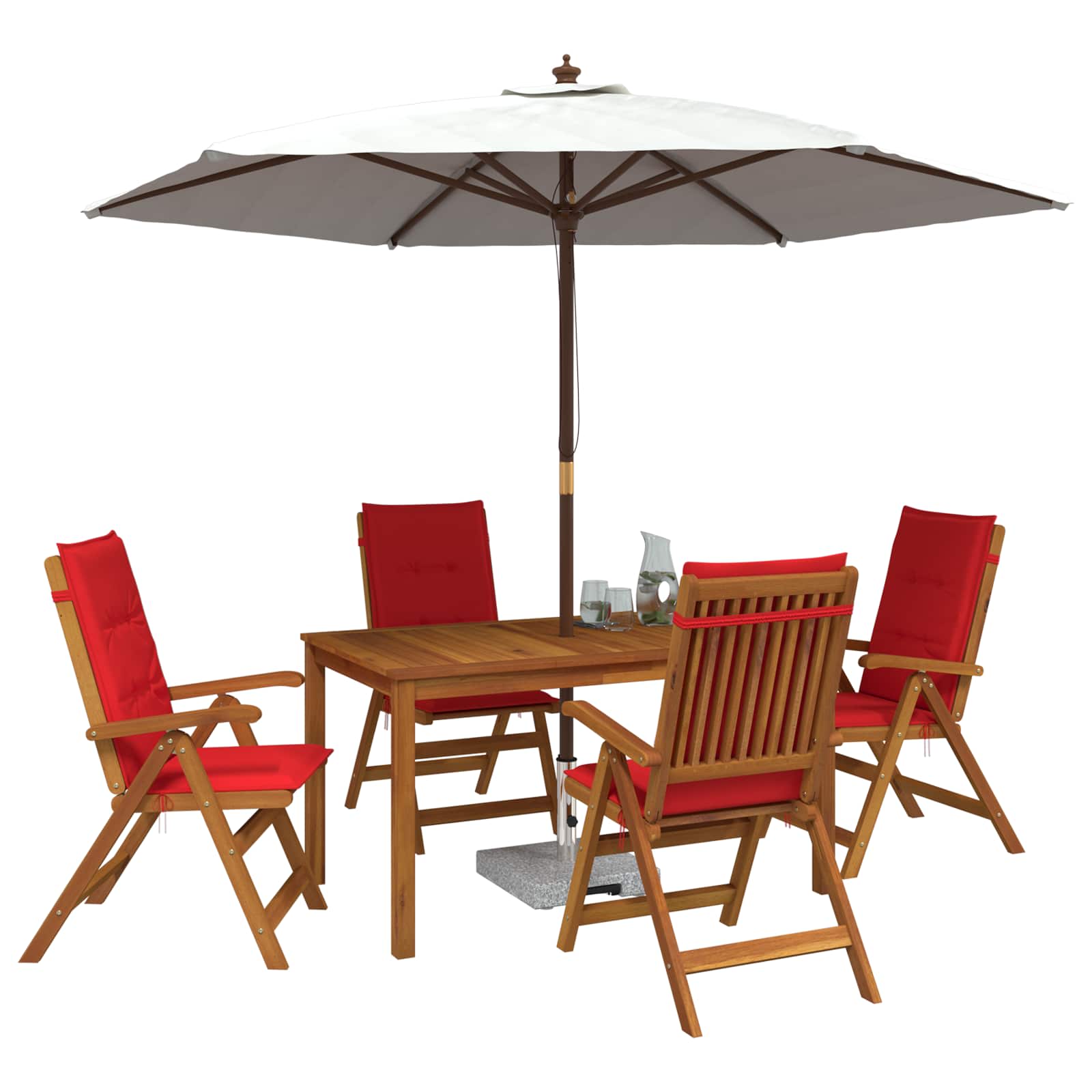 5-Piece Garden Dining Set Naturel Bois D'acacia Massif