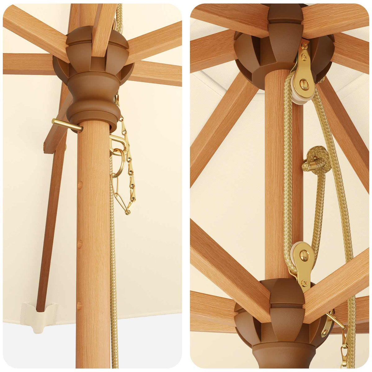 Ensemble De Salle À Manger D'extérieur Avec Parasol 6 Pc