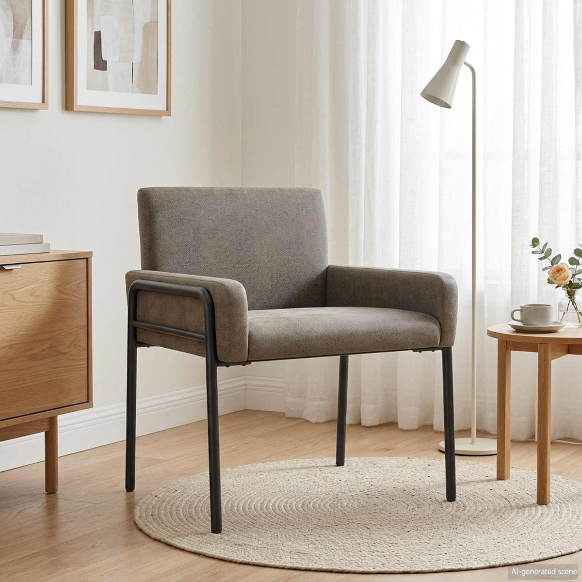 Fauteuil D'appoint Simili Daim