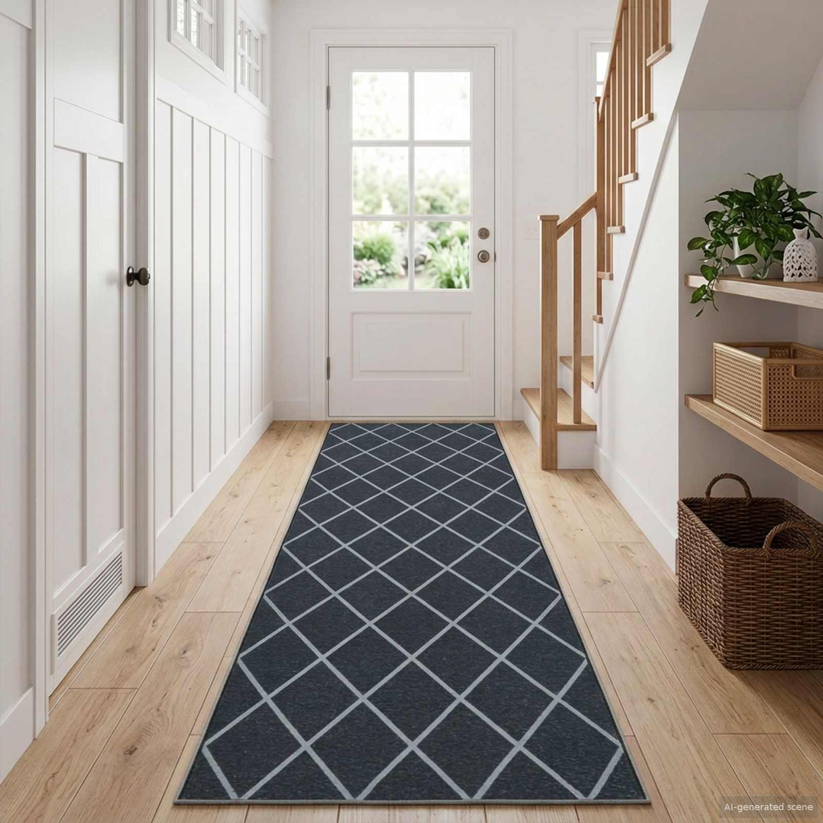 Coureur De Tapis Oriz 1150 Gsm Motif En Maille Noire