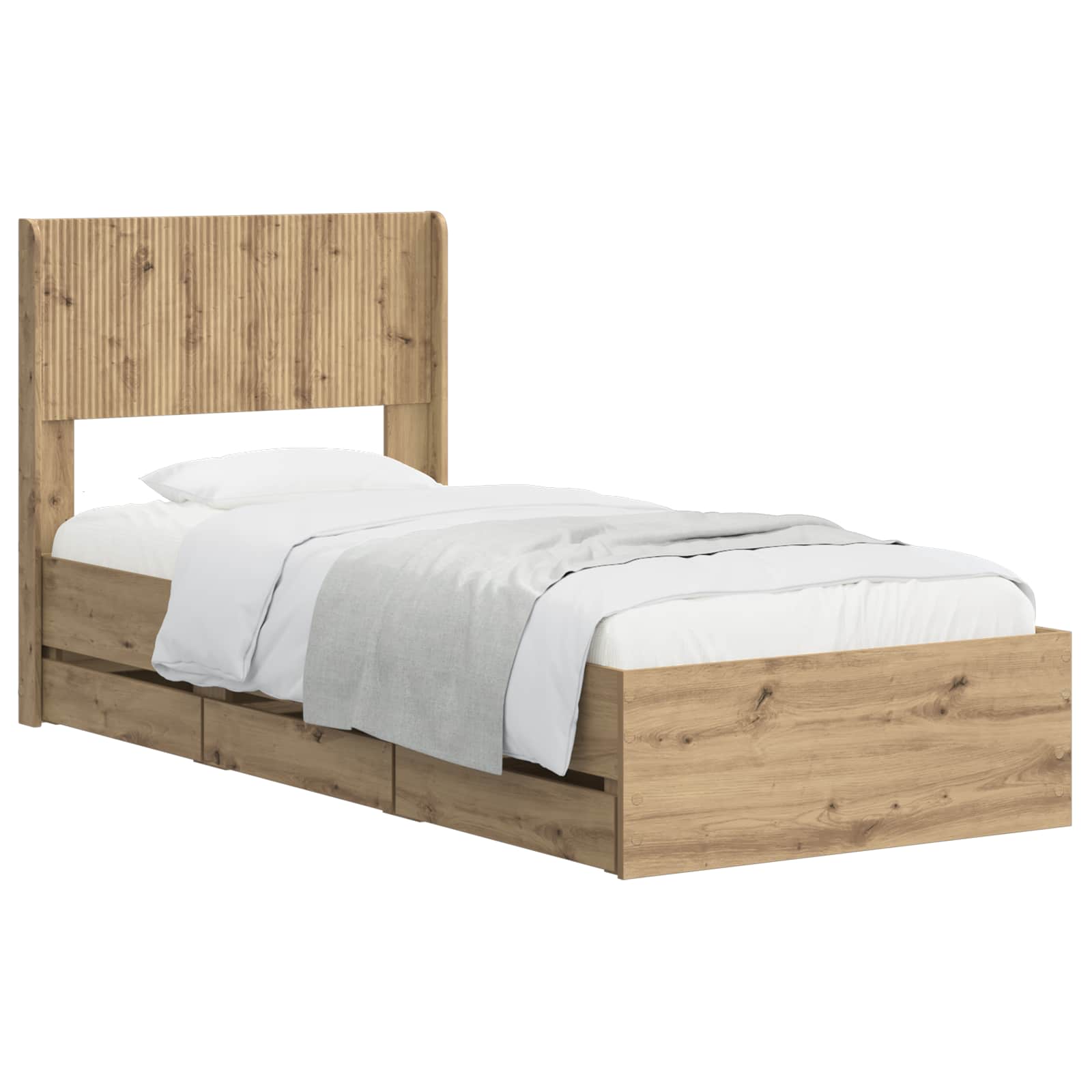 Cadre De Lit Avec Rangement Et Tête De Lit Artisan Oak