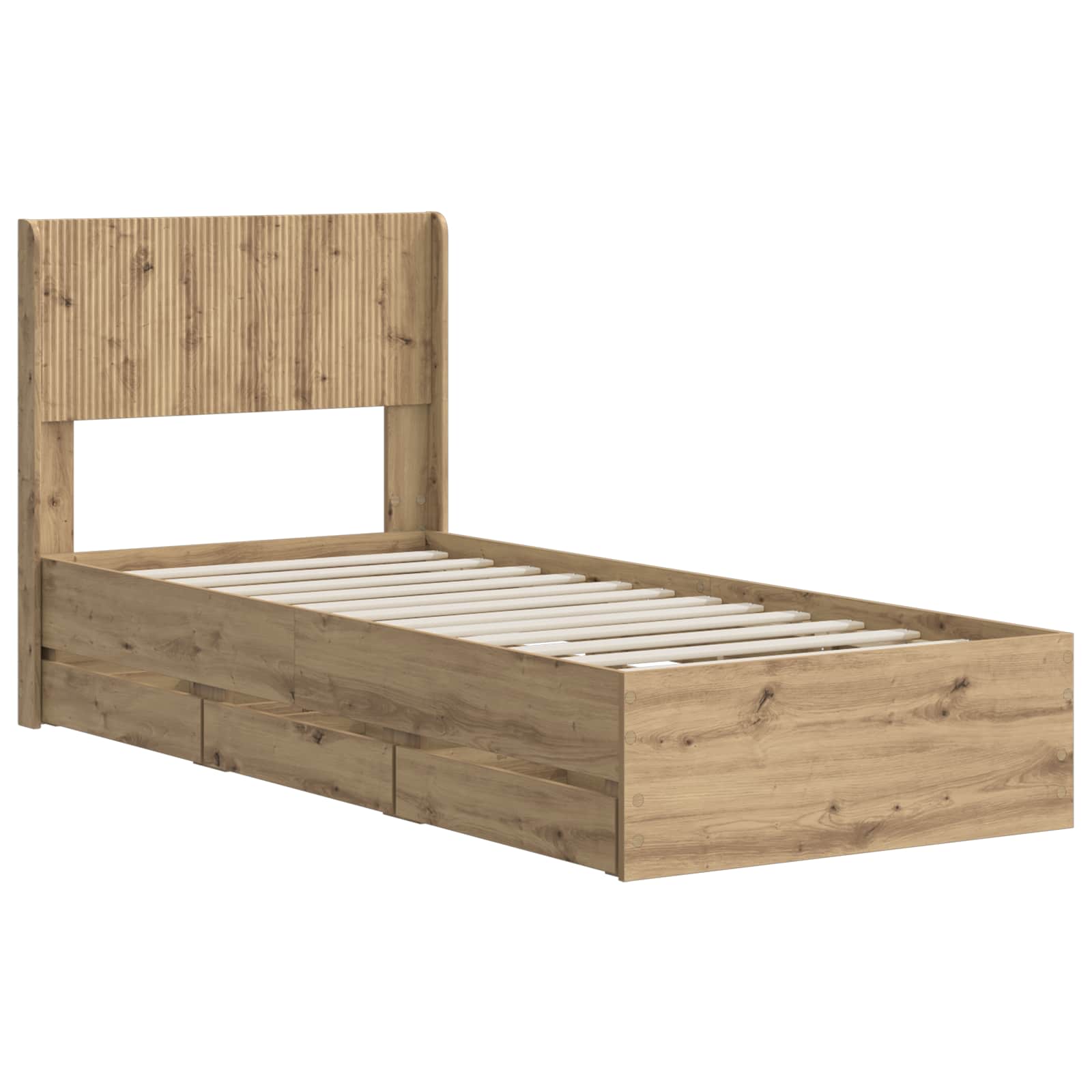 Cadre De Lit Avec Rangement Et Tête De Lit Artisan Oak