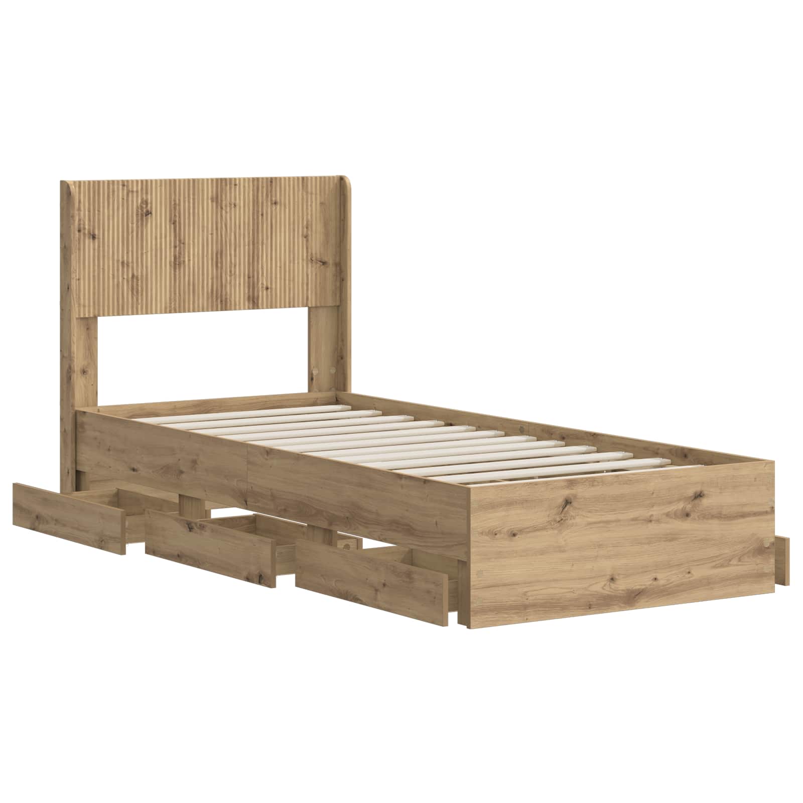 Cadre De Lit Avec Rangement Et Tête De Lit Artisan Oak