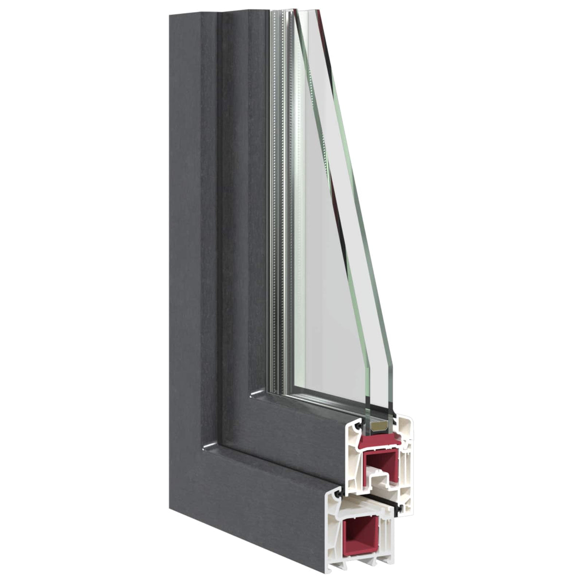 Fenêtre De Sous-Sol Risor 90 X 60 Cm Pvc Et Verre Anthracite