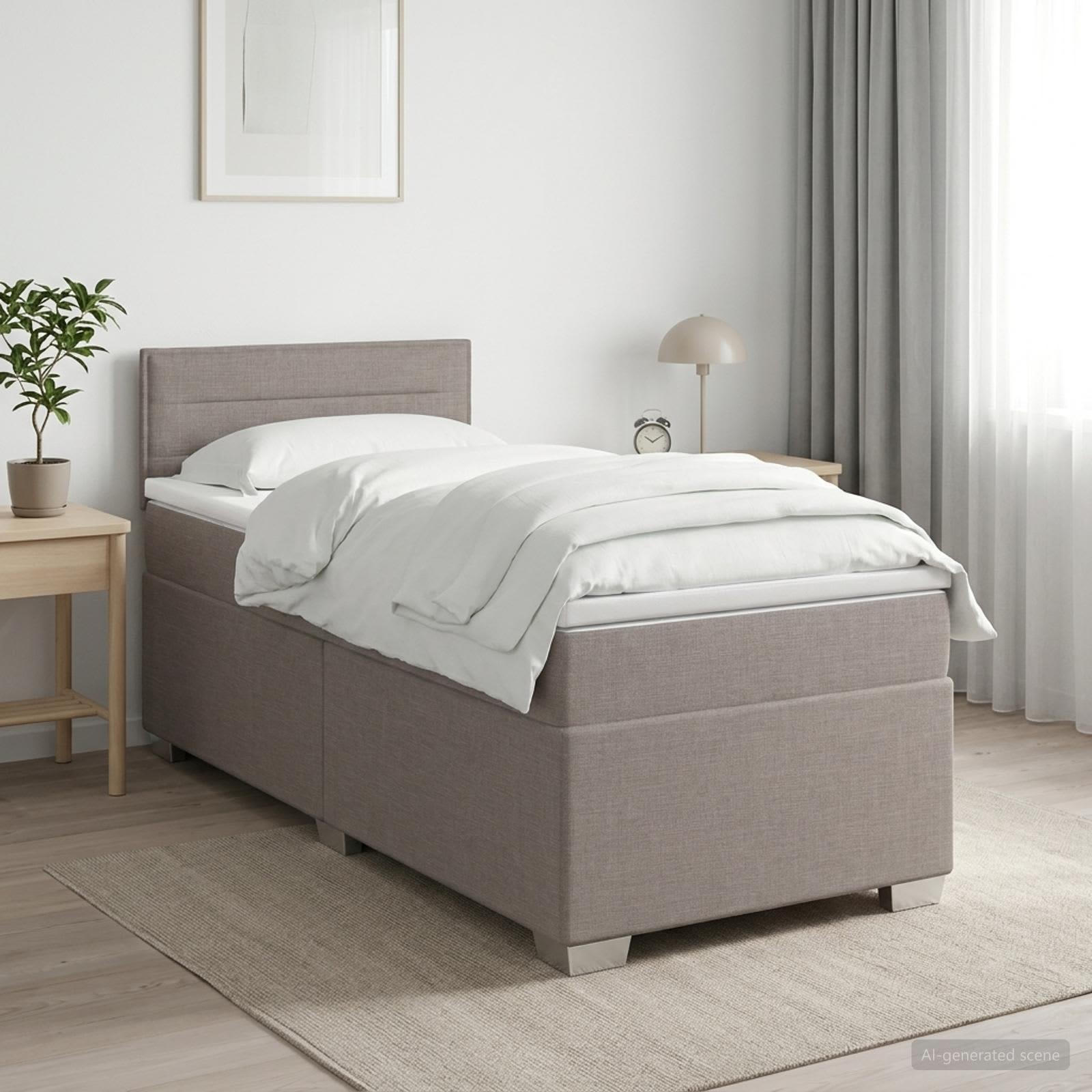 Lit Boxspring Avec Matelas Tissu