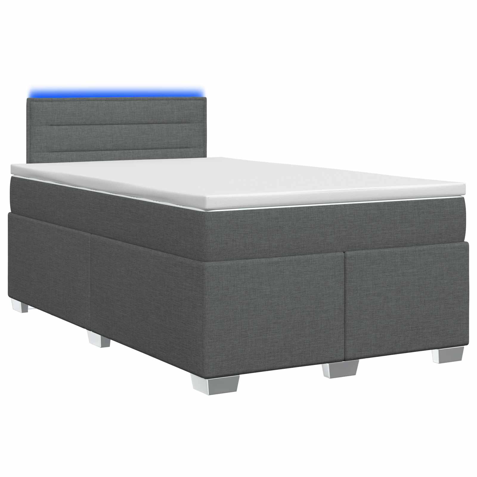 Lit De Box Spring Avec Matelas Et Led Tissu