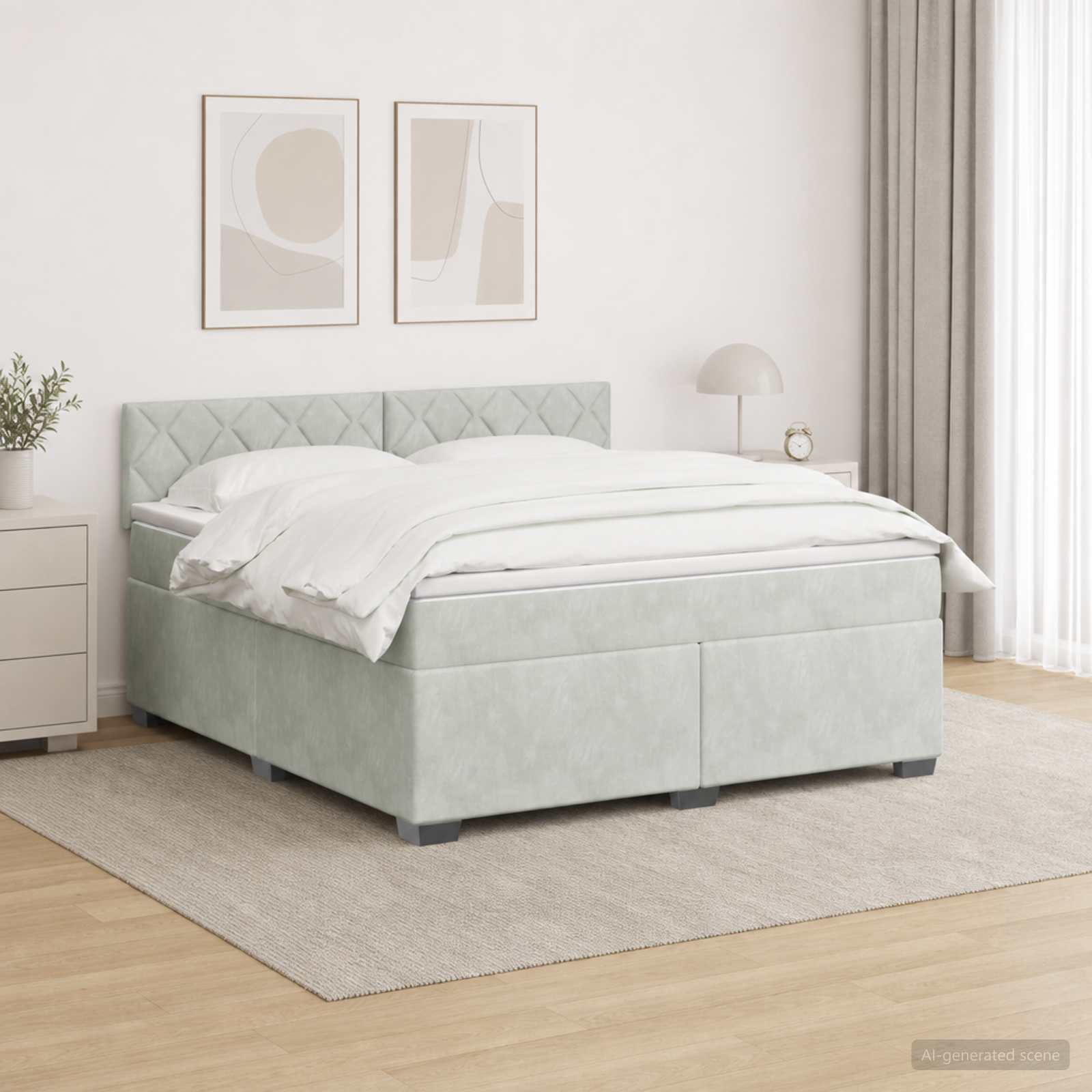 Sommier À Lattes De Lit Et Matelas 120X190Cm Velours