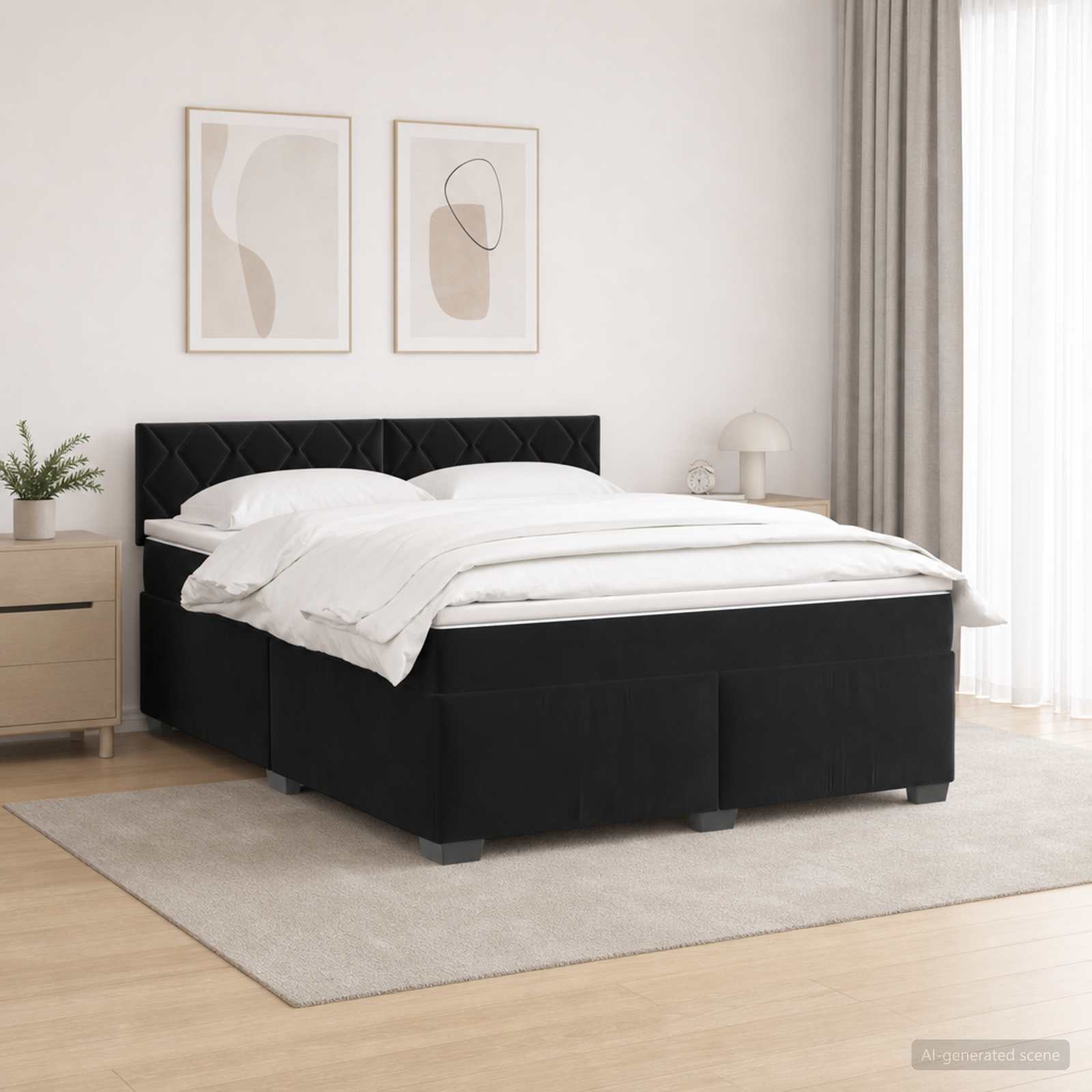 Sommier À Lattes De Lit Et Matelas 120X190Cm Velours