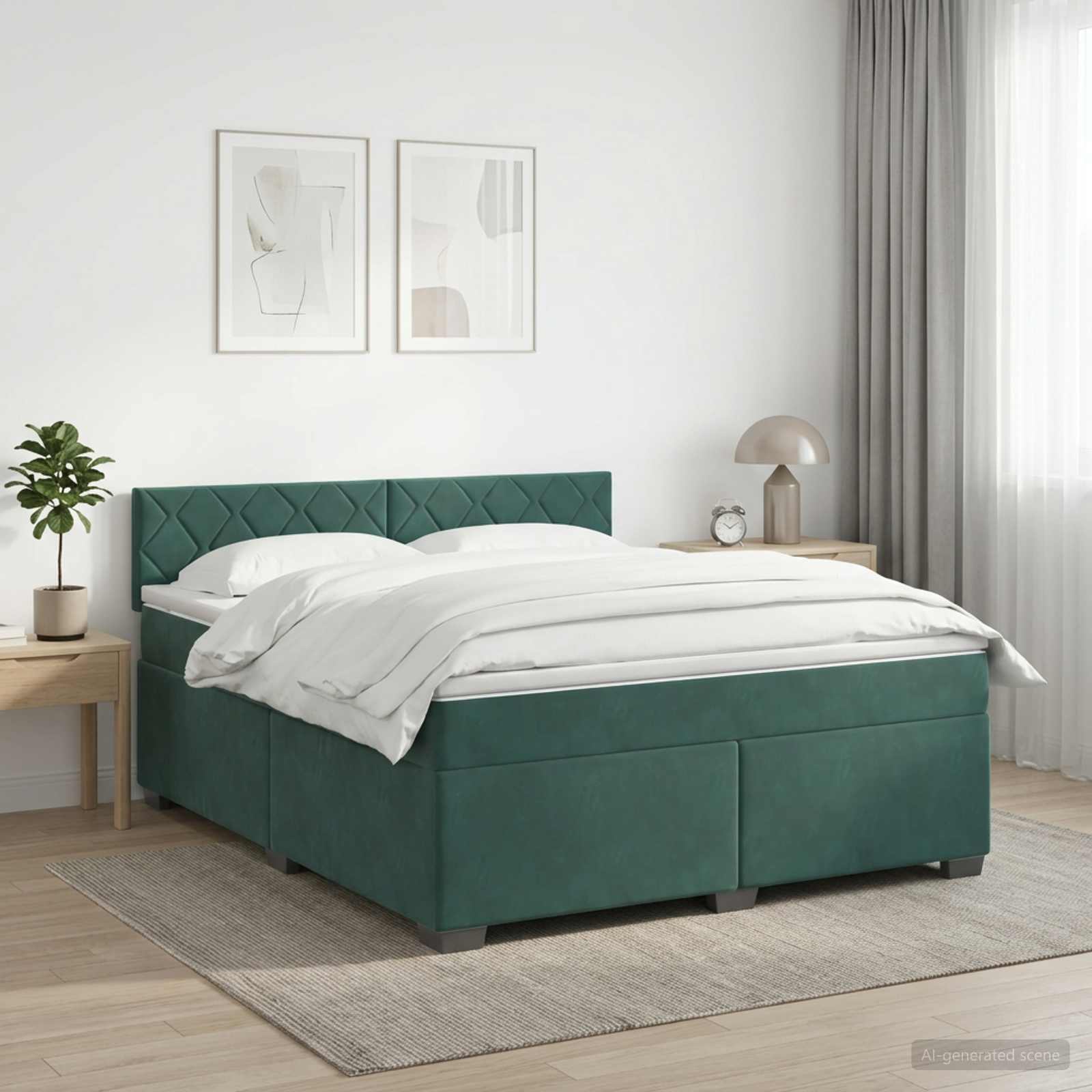 Sommier À Lattes De Lit Et Matelas 120X190Cm Velours