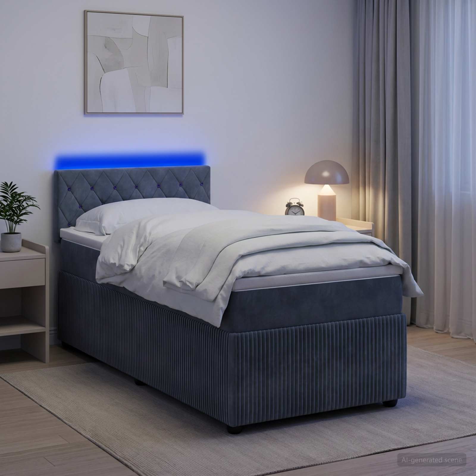 Lit Boxspring Avec Matelas Velours