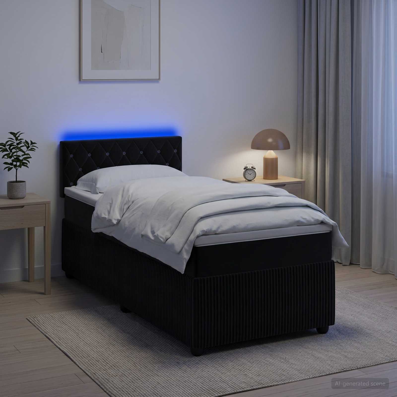 Lit Boxspring Avec Matelas Velours