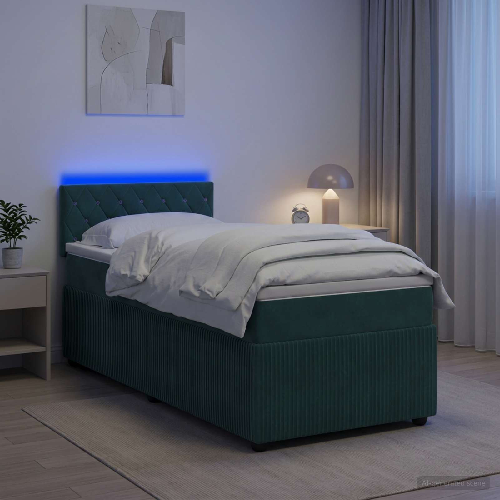 Lit Boxspring Avec Matelas Velours