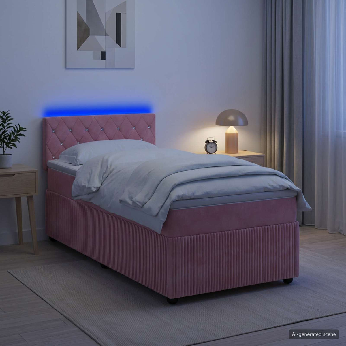 Lit Boxspring Avec Matelas Velours