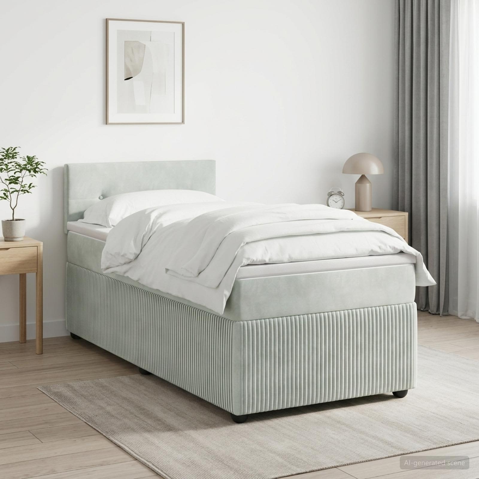 Lit Boxspring Avec Matelas Velours