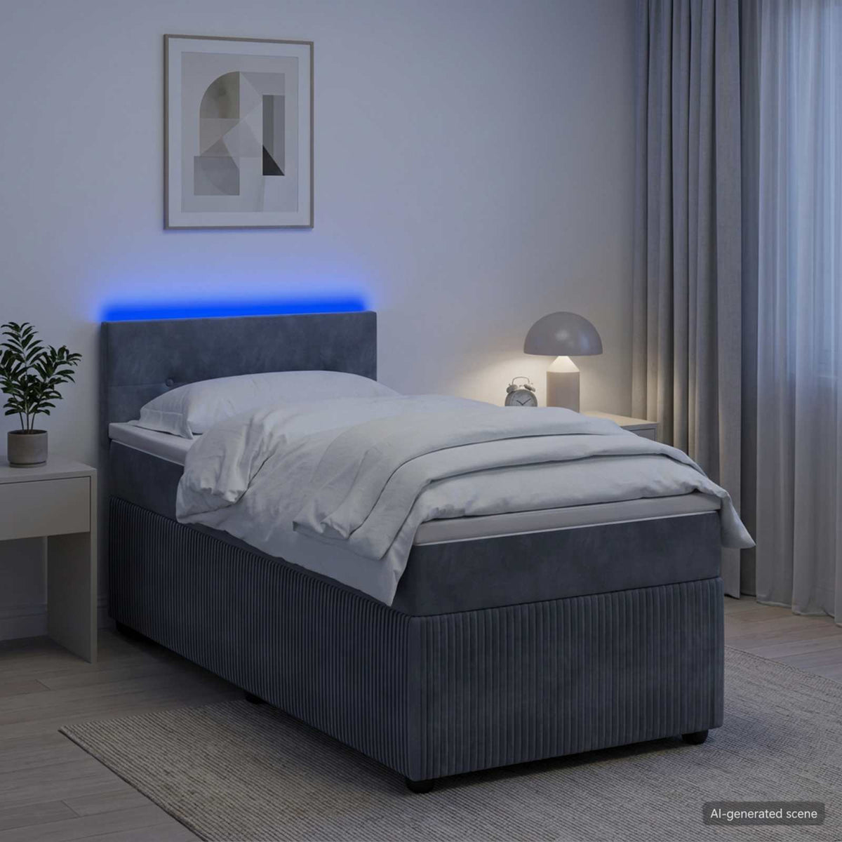 Lit Boxspring Avec Matelas Velours