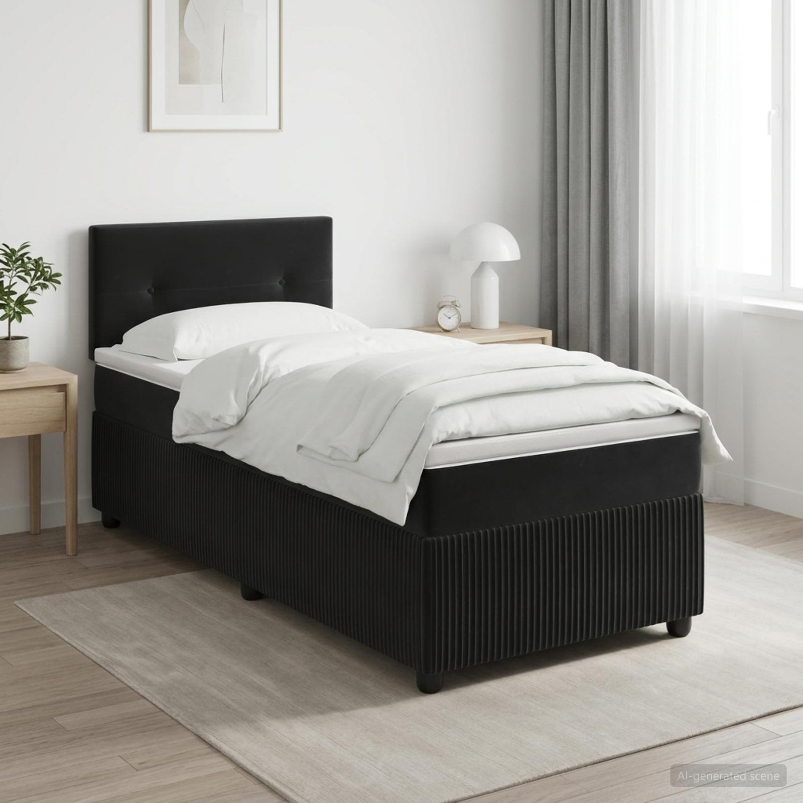 Lit Boxspring Avec Matelas Velours