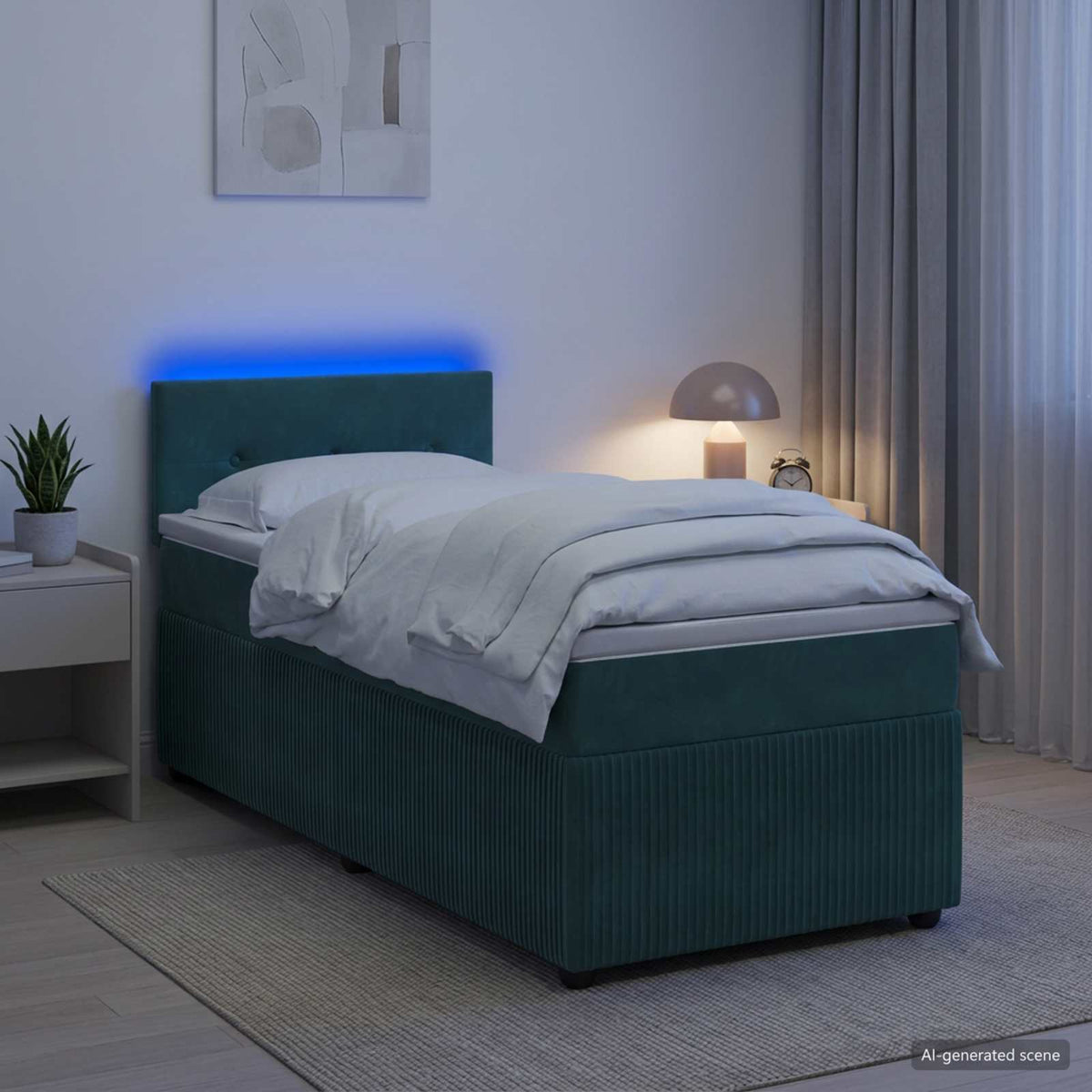 Lit Boxspring Avec Matelas Velours