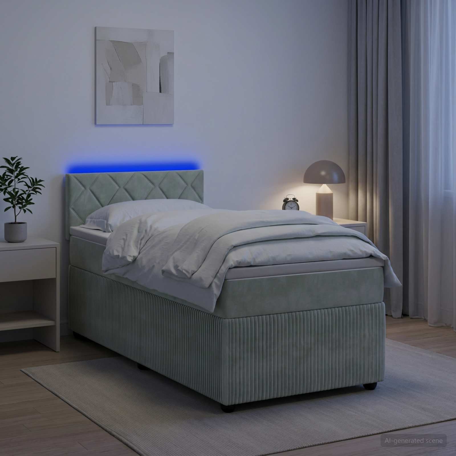 Lit Boxspring Avec Matelas Velours