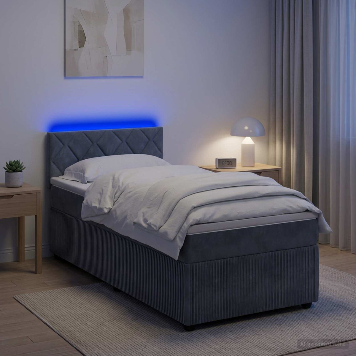 Lit Boxspring Avec Matelas Velours