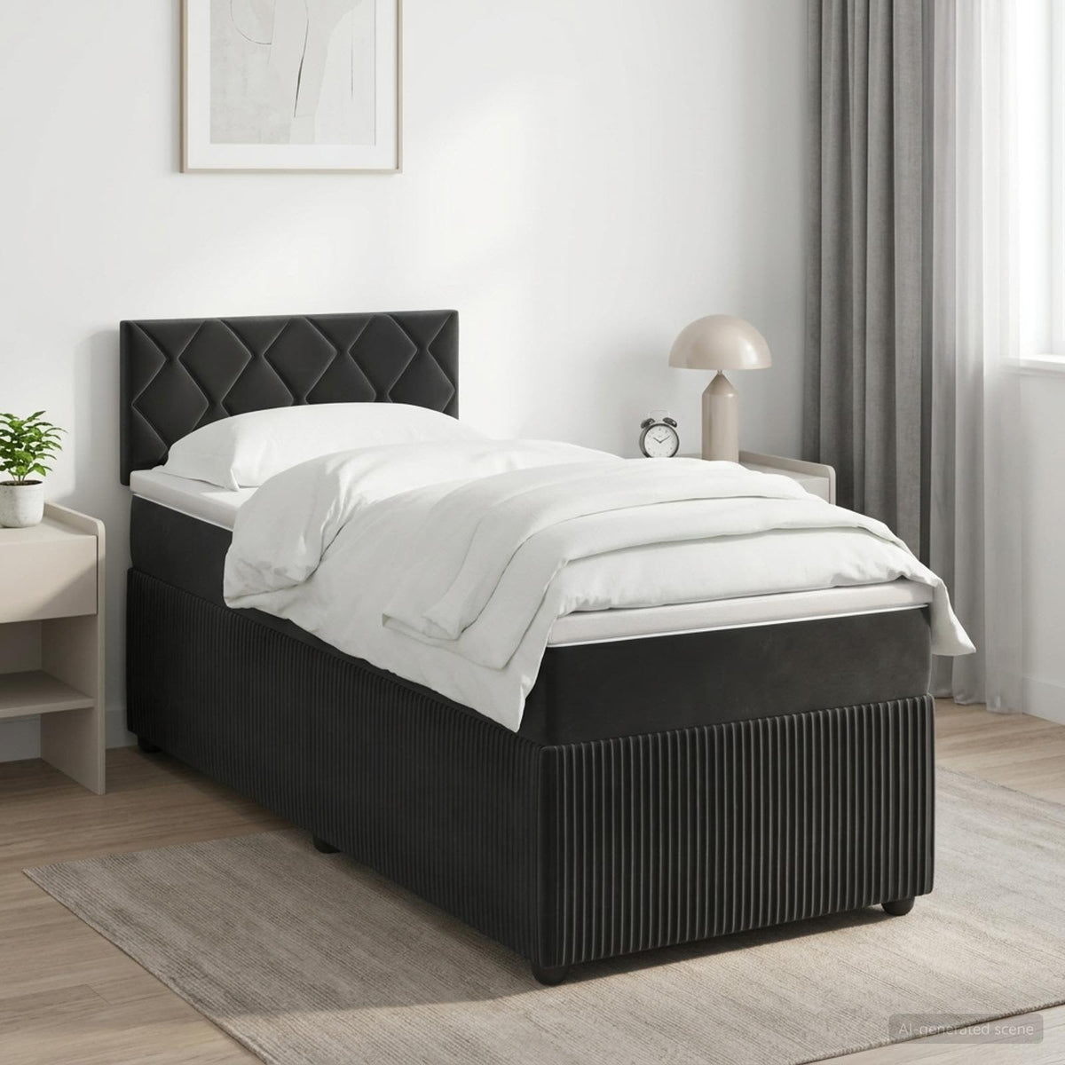 Lit Boxspring Avec Matelas Velours