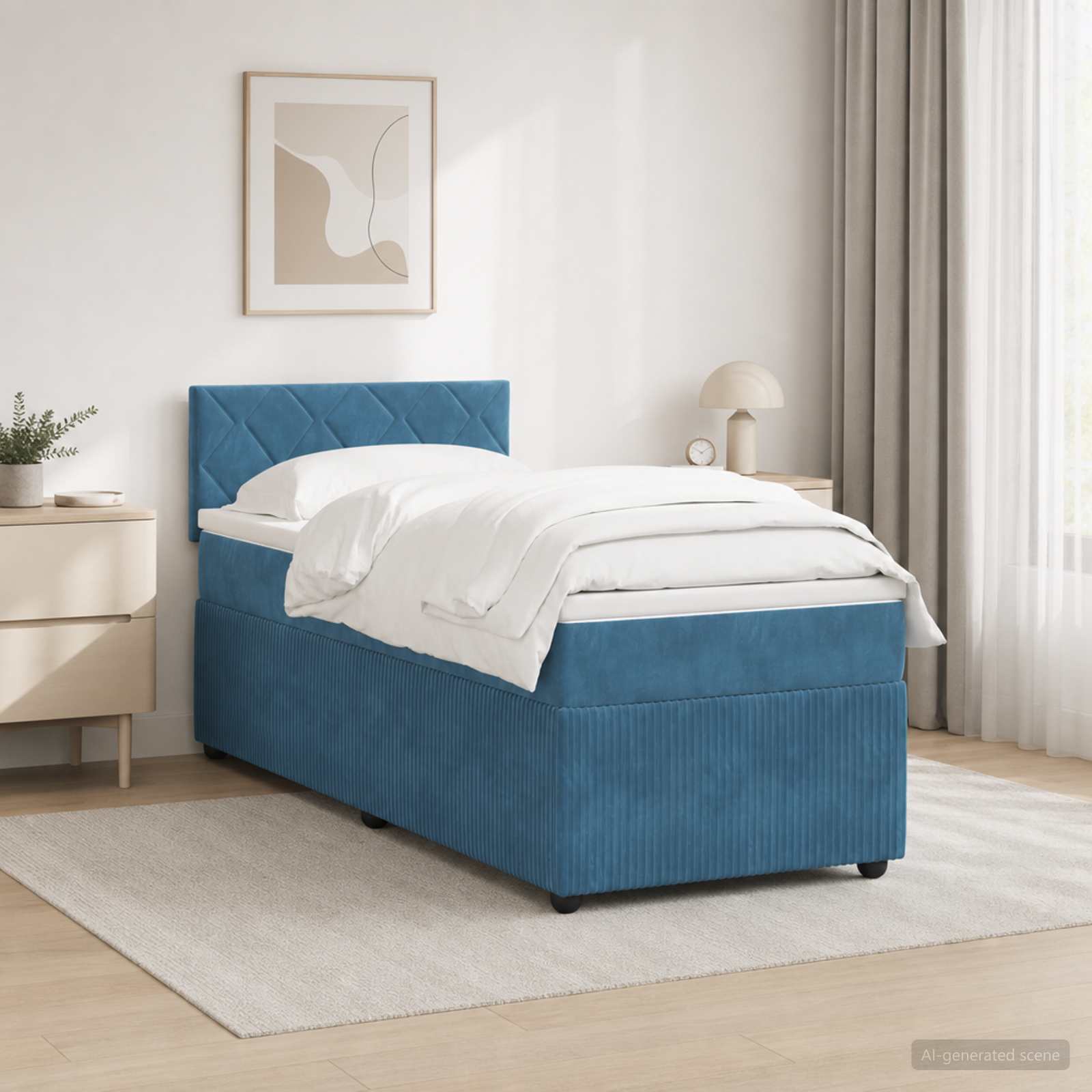 Lit Boxspring Avec Matelas Velours
