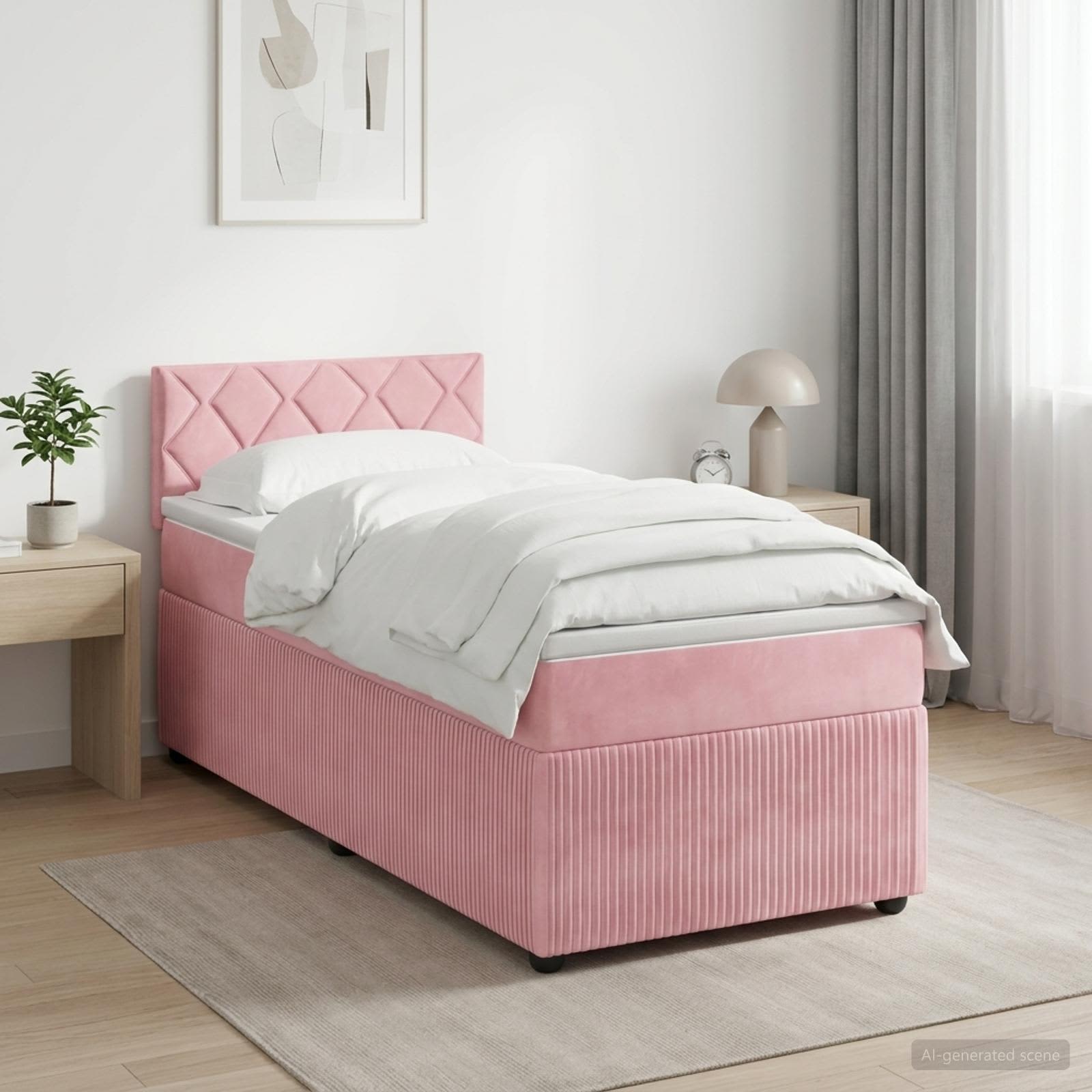 Lit Boxspring Avec Matelas Velours