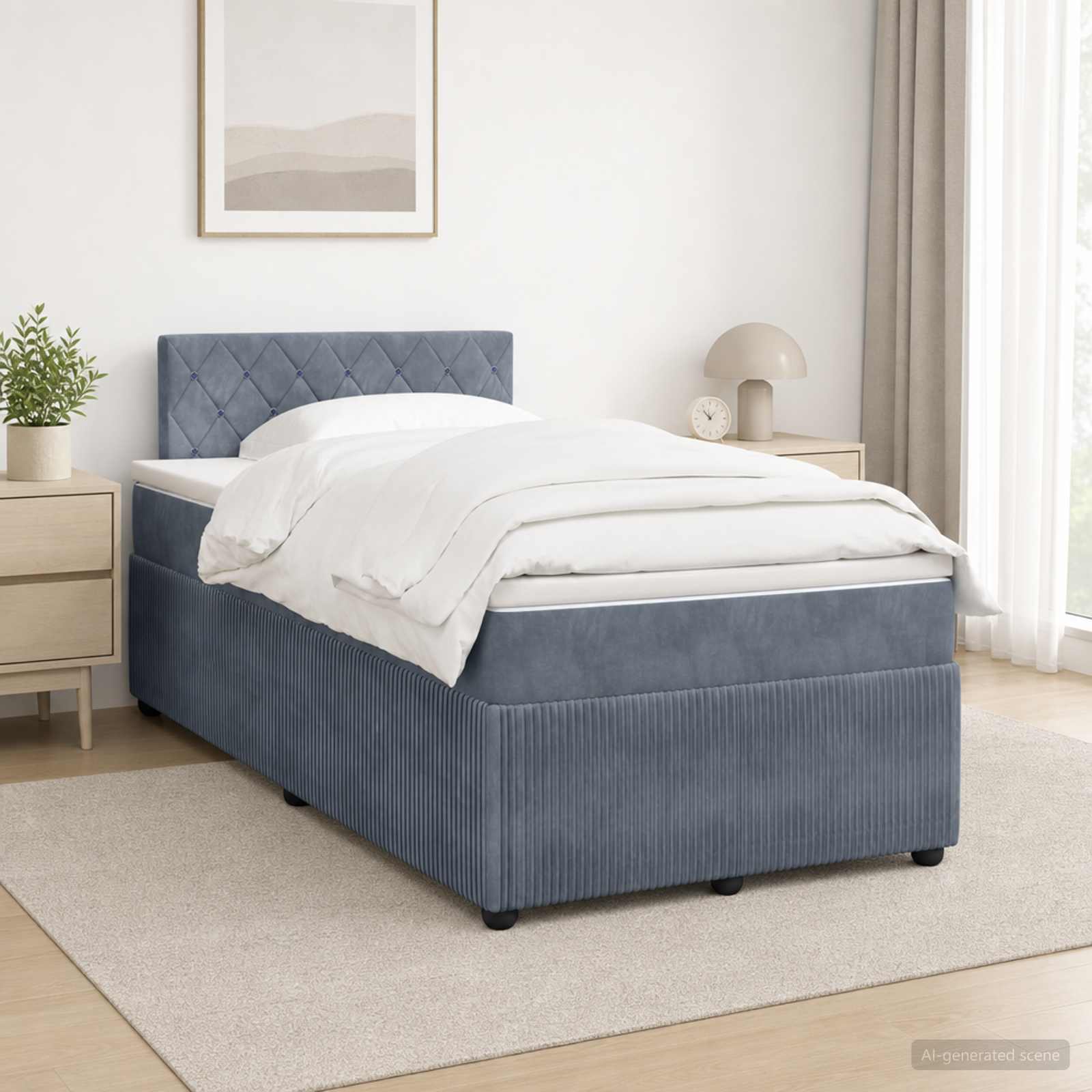 Lit Boxspring Avec Matelas Velours