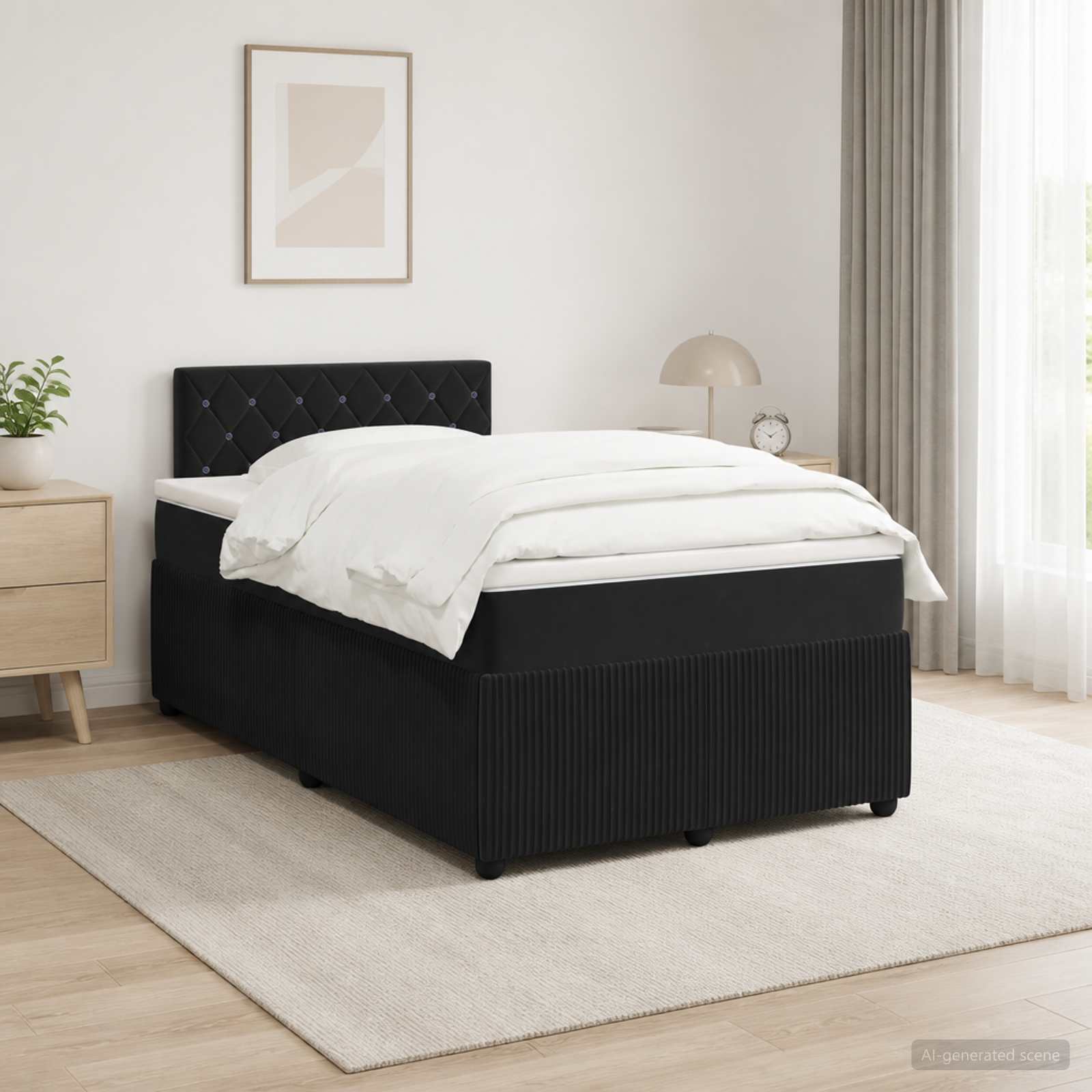 Lit Boxspring Avec Matelas Velours