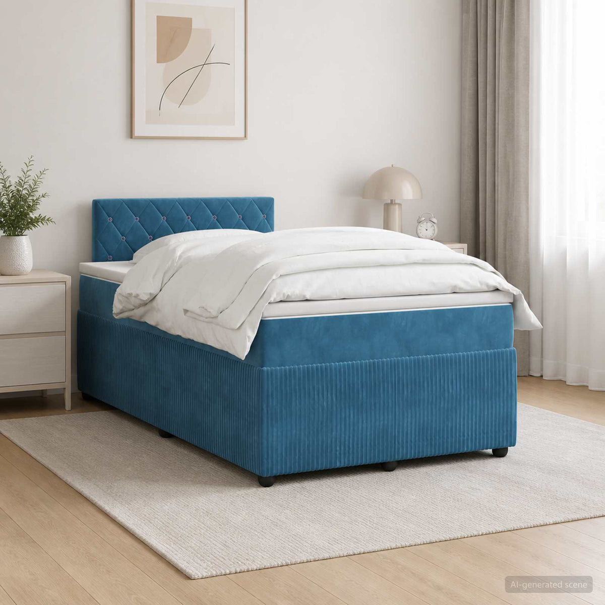 Lit Boxspring Avec Matelas Velours