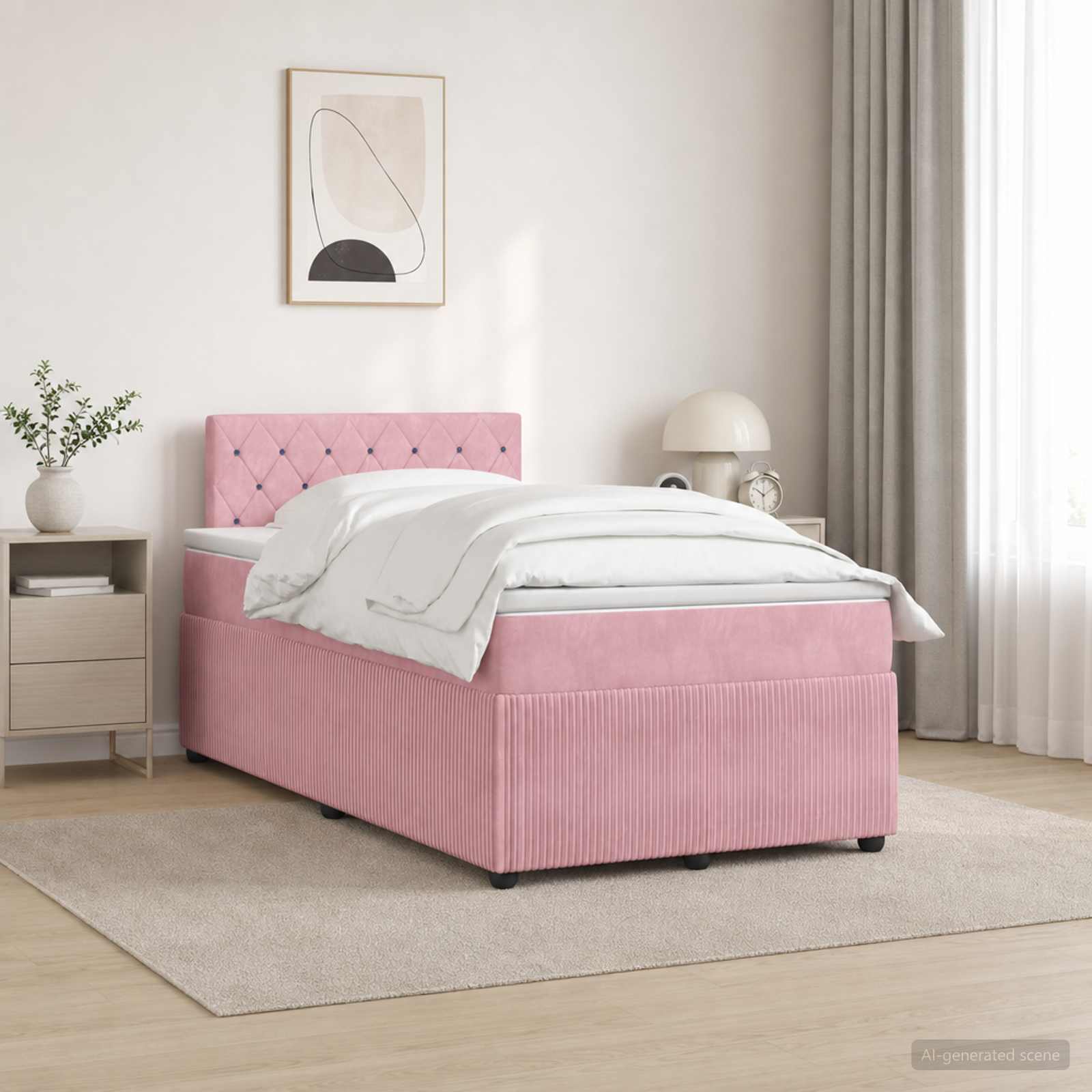 Lit Boxspring Avec Matelas Velours