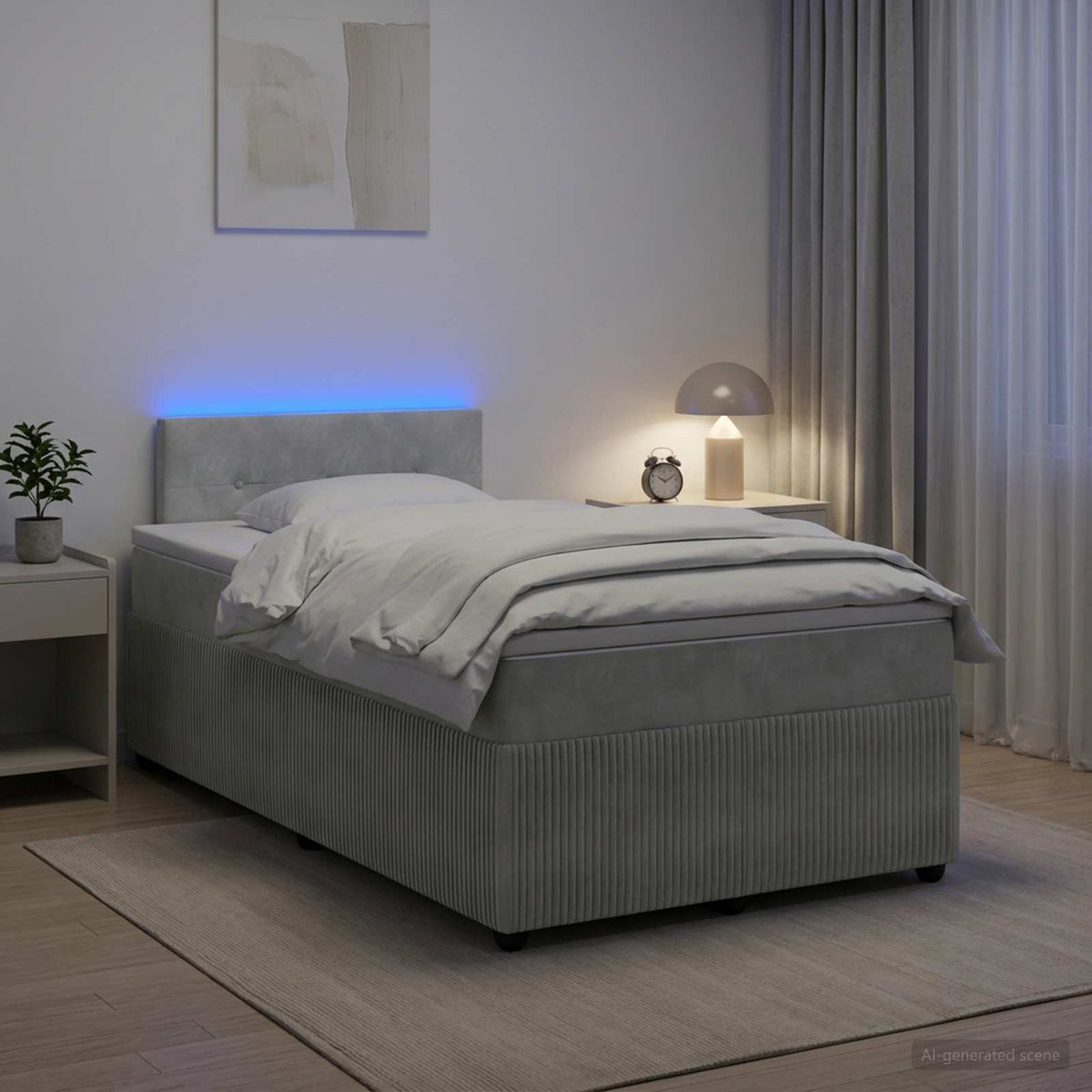 Lit Boxspring Avec Matelas Velours