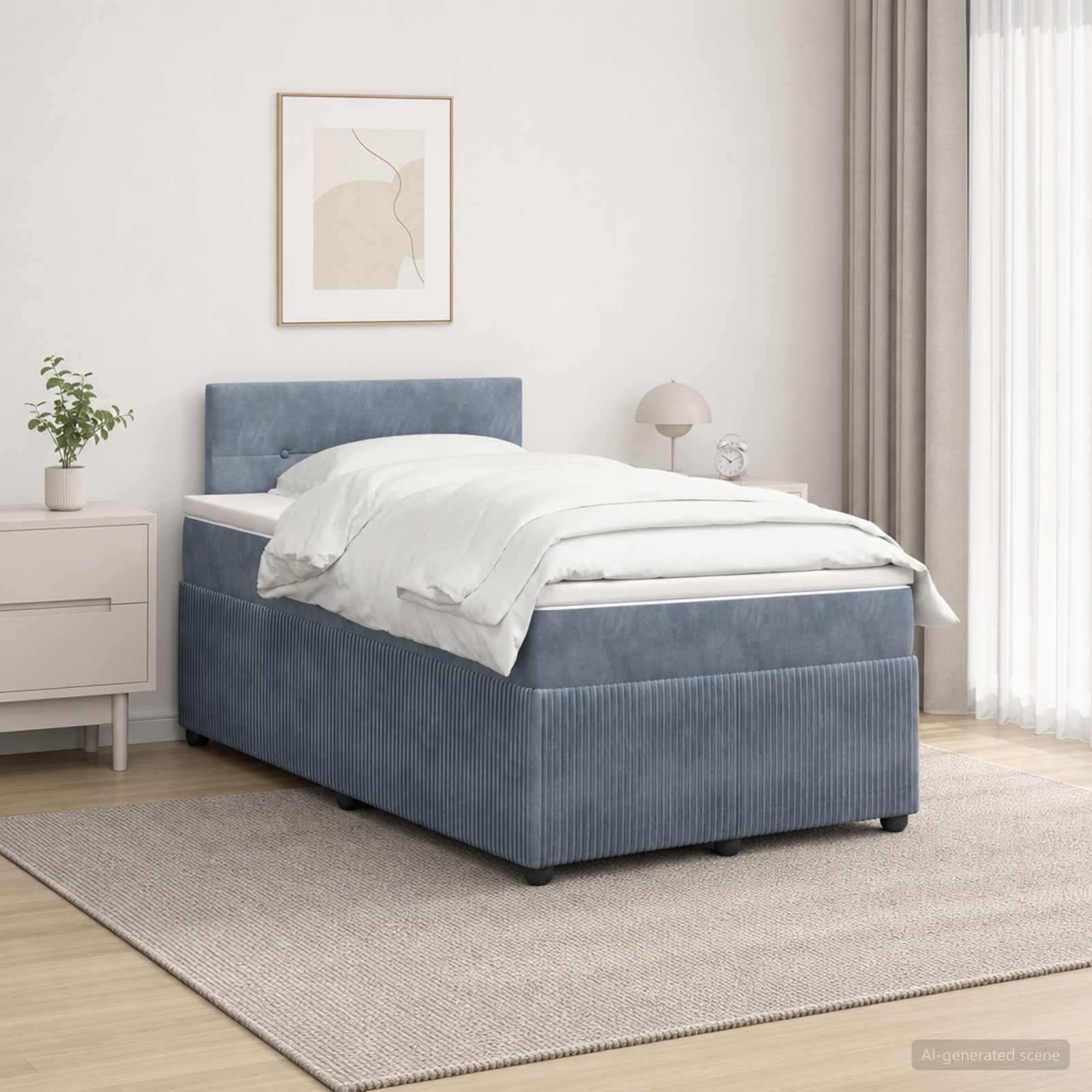 Lit Boxspring Avec Matelas Velours