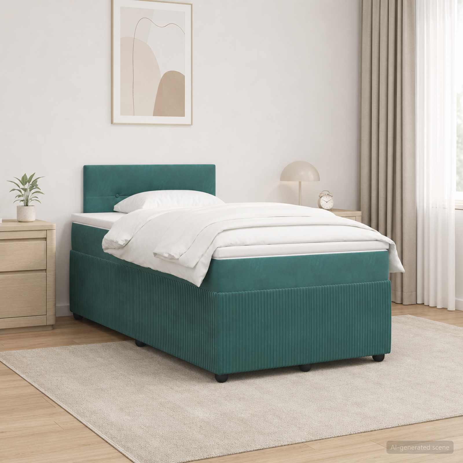 Lit Boxspring Avec Matelas Velours