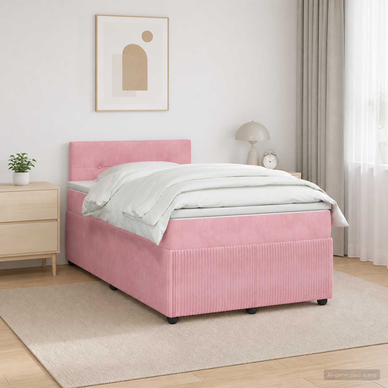 Lit Boxspring Avec Matelas Velours