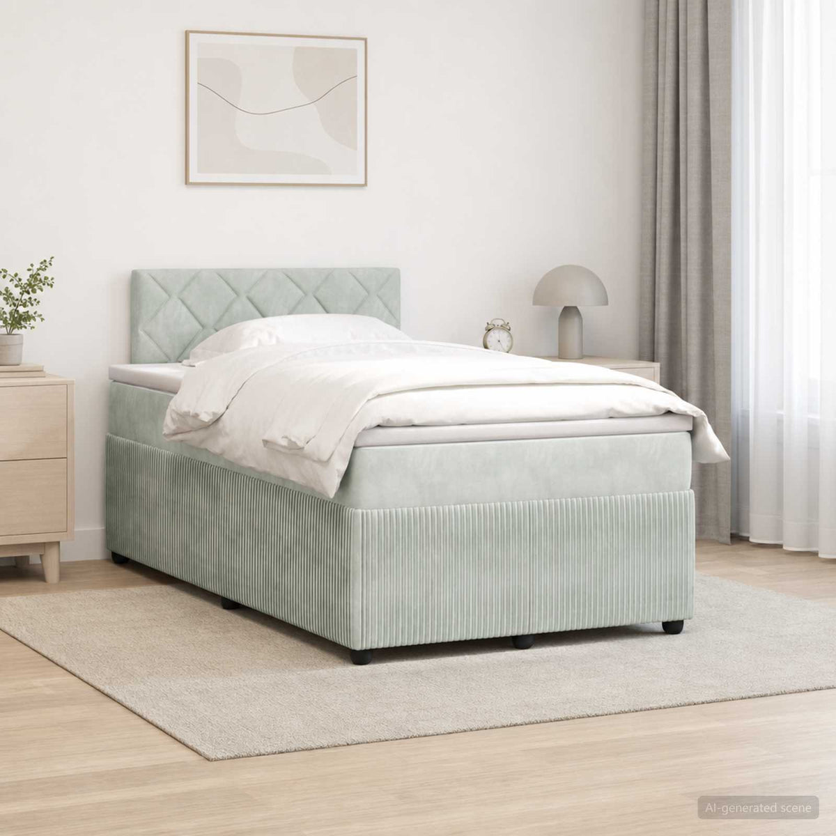 Lit Boxspring Avec Matelas Velours