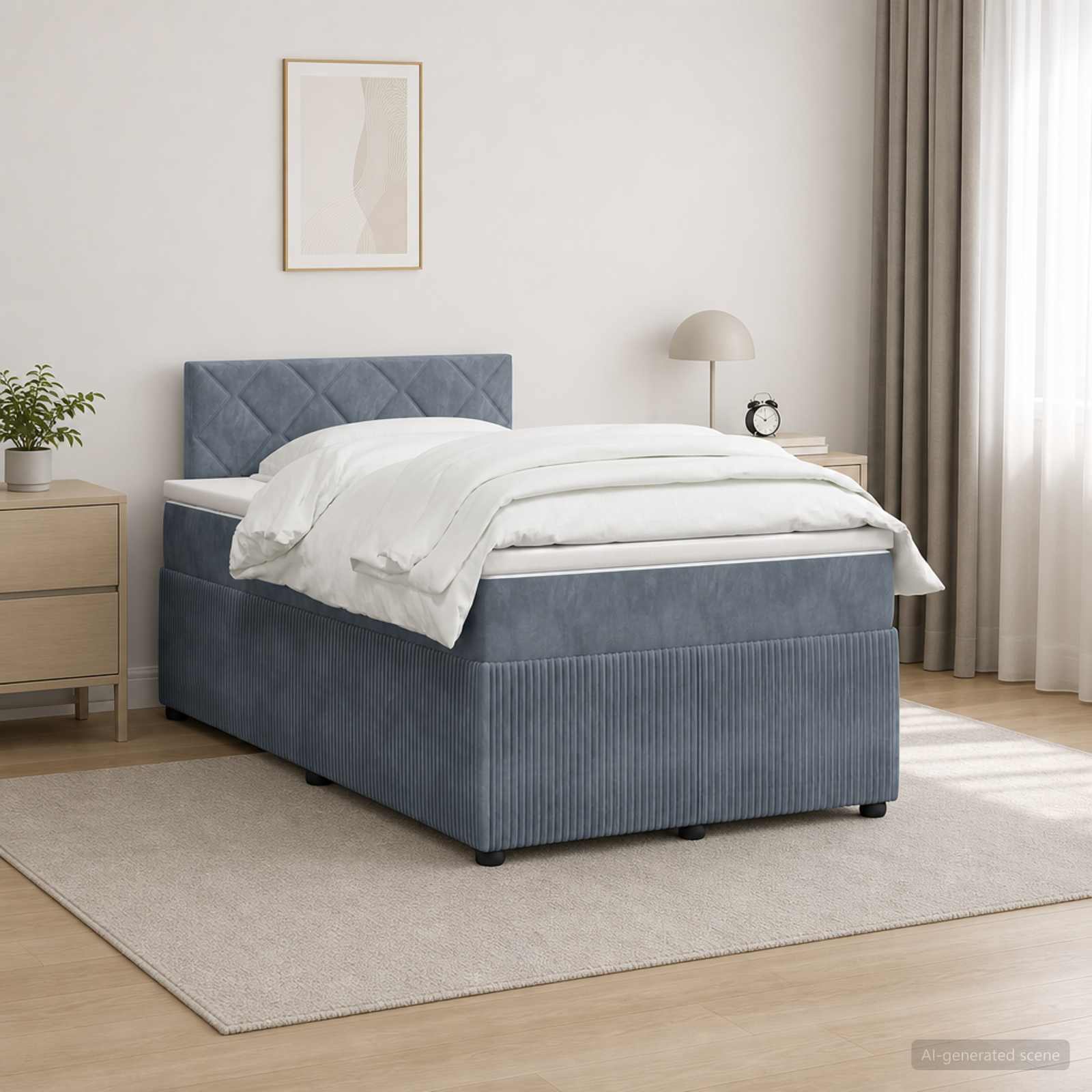 Lit Boxspring Avec Matelas Velours