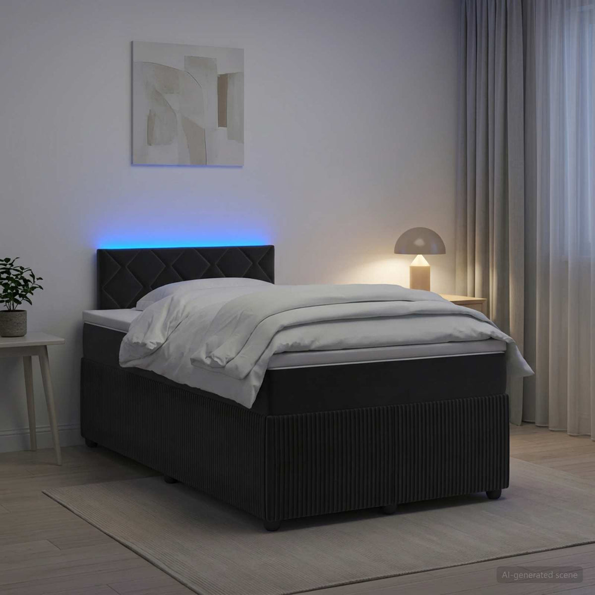 Lit Boxspring Avec Matelas Velours