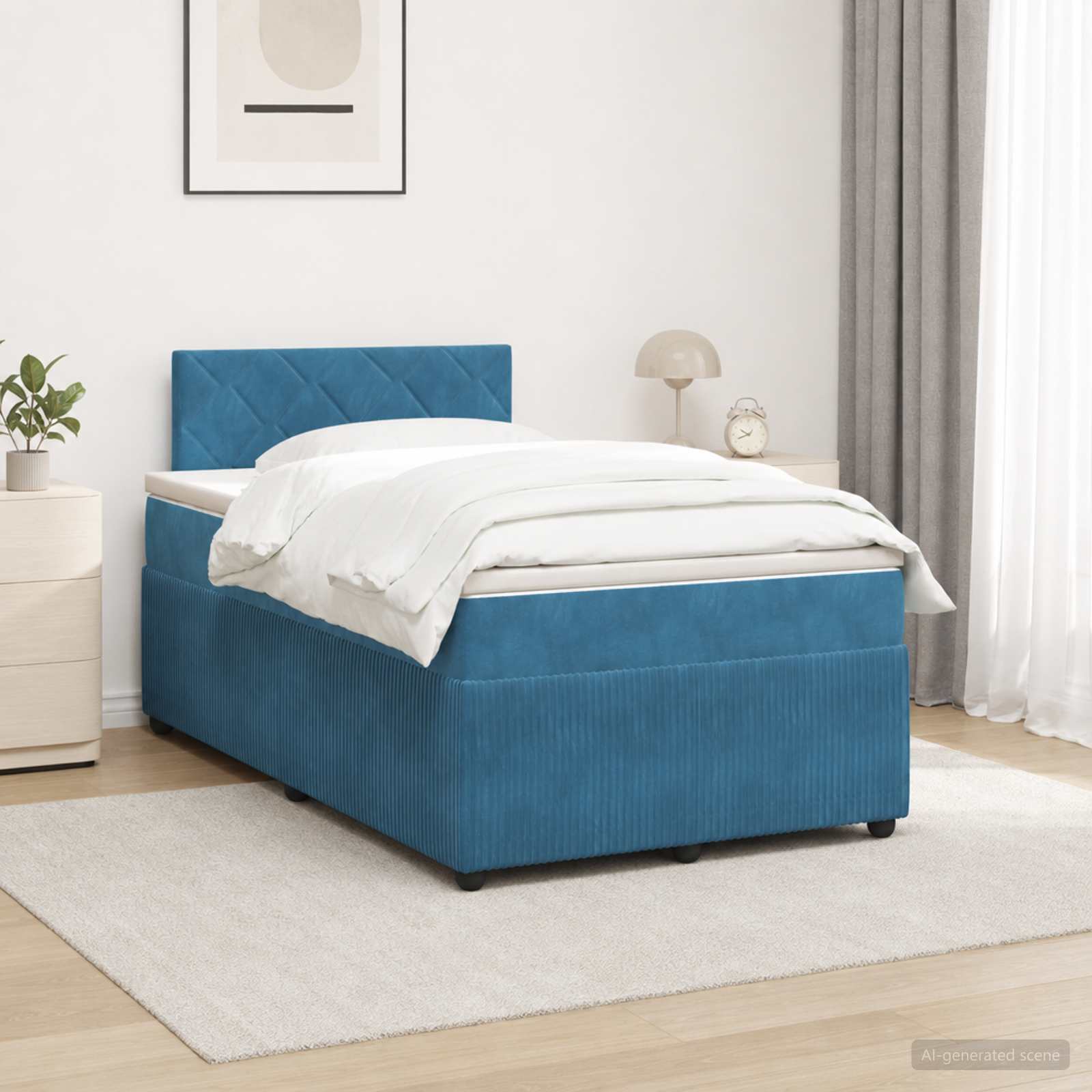 Lit Boxspring Avec Matelas Velours