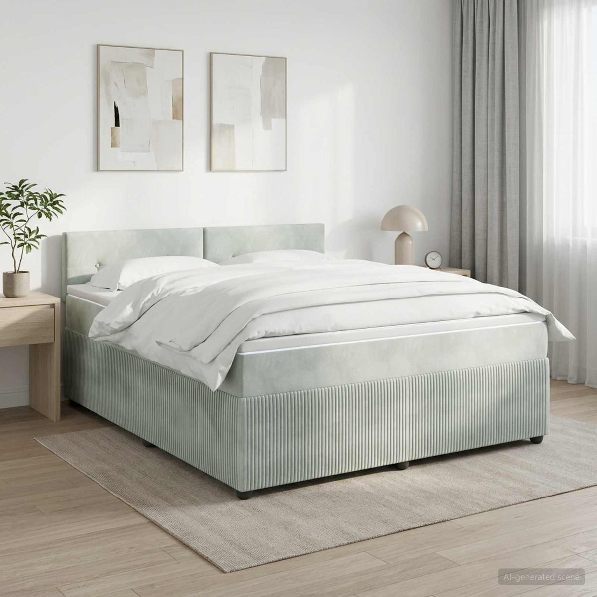 Lit Boxspring Avec Matelas Velours